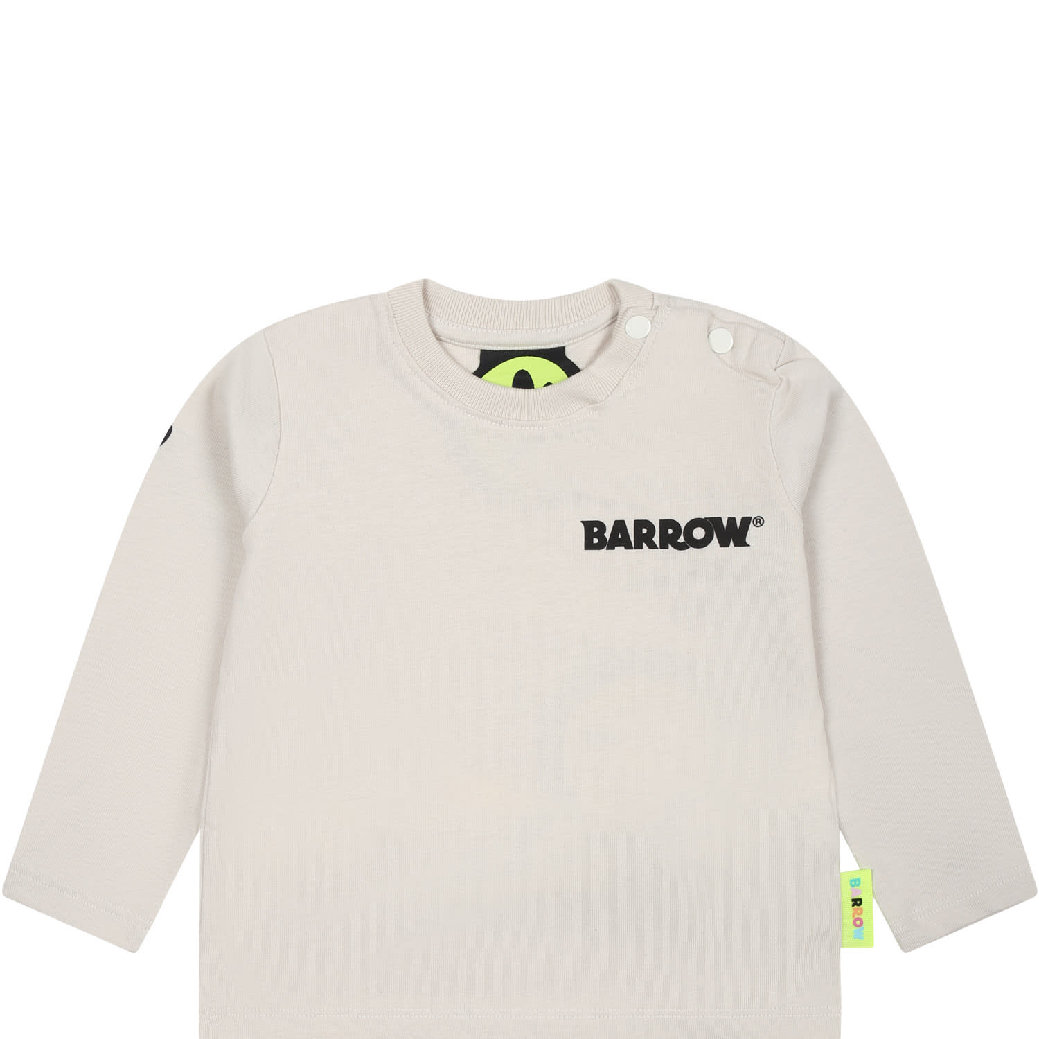 Shop Barrow Beige T-shirt For Babies With Logo In Turtledove