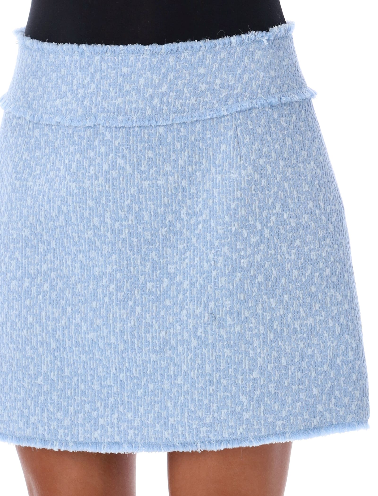 Shop Dolce & Gabbana Tweed Mini Skirt In Lillac Blue