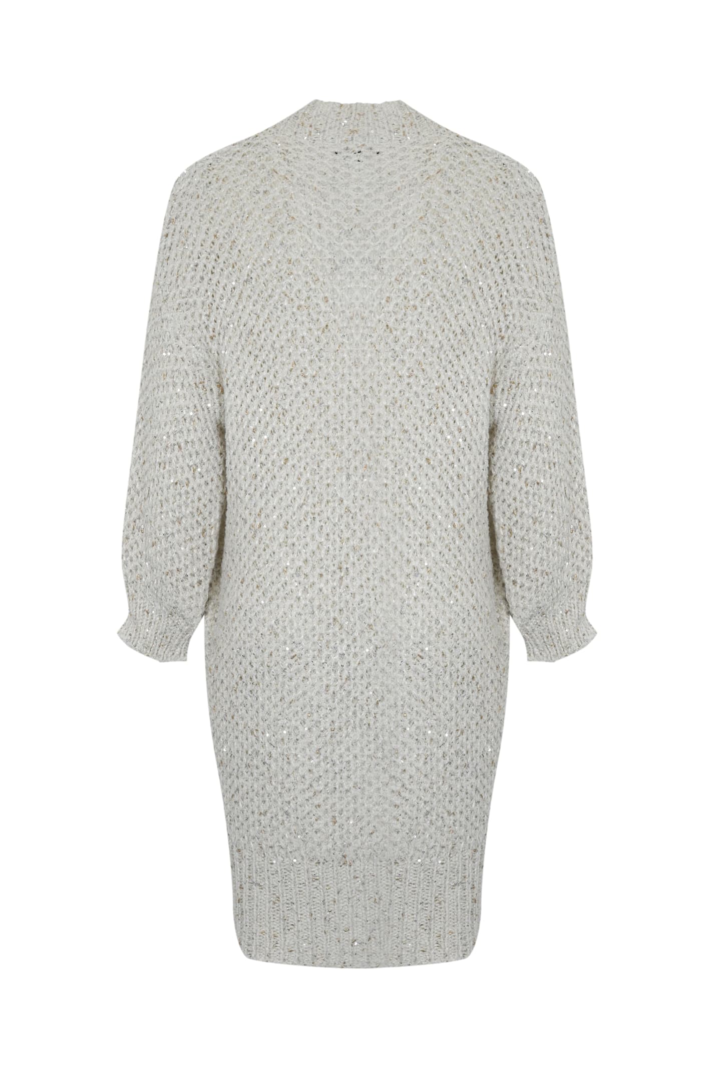 Fay Cotton Cardigan With Sequins In Bianco