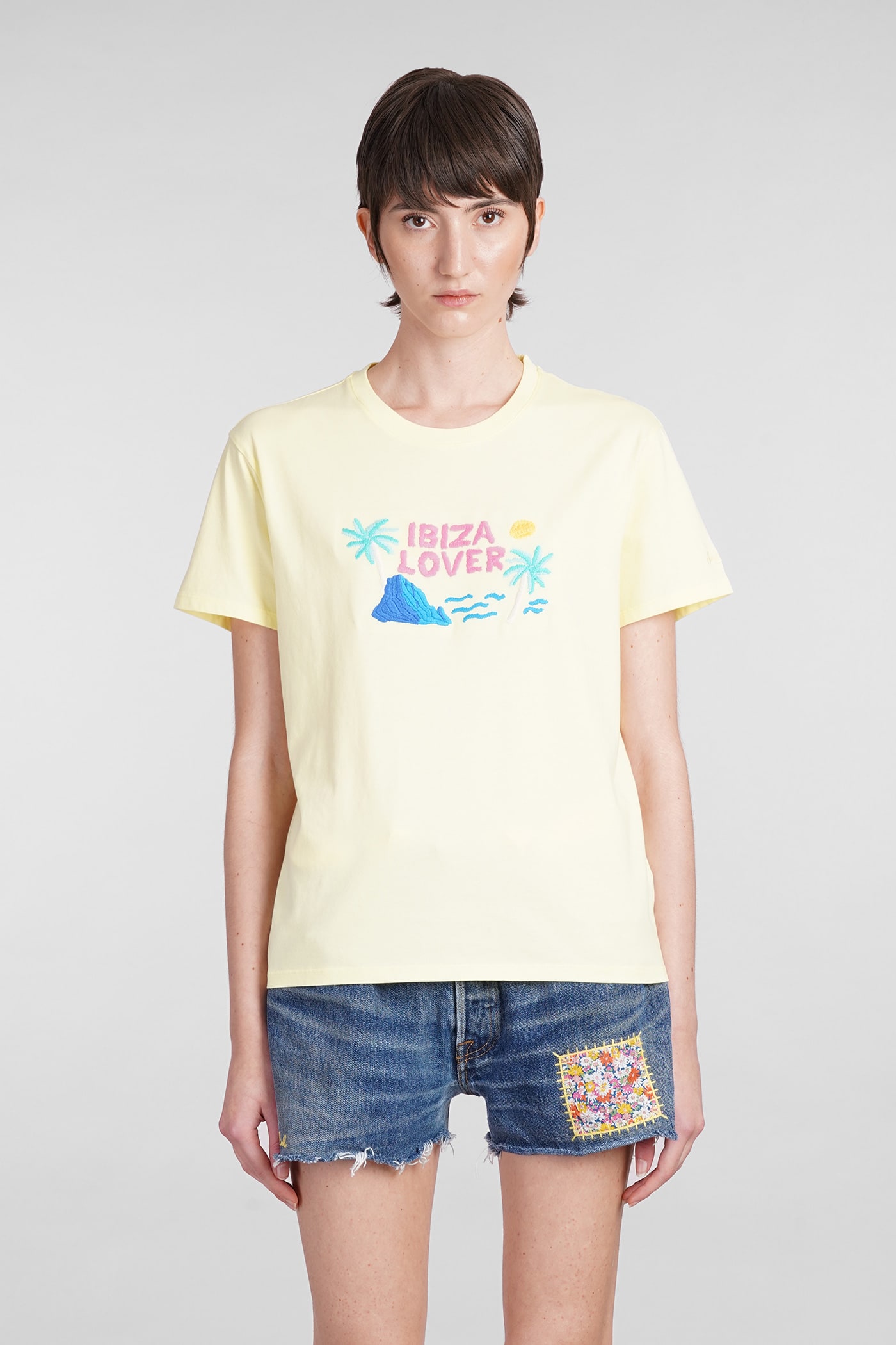 Shop Mc2 Saint Barth Emilie T-shirt In Yellow Cotton