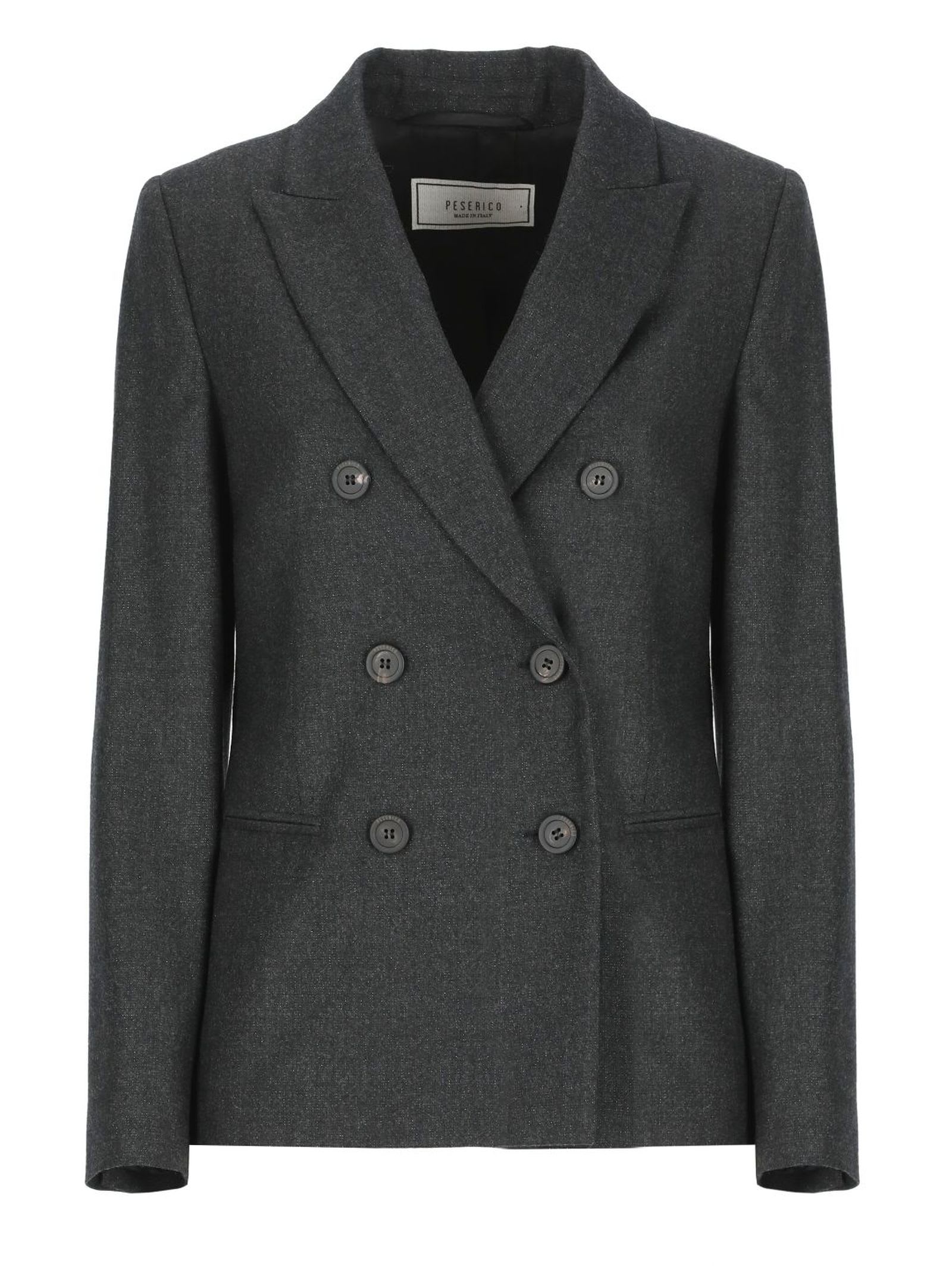 Grey Lurex Double-breasted Blazer