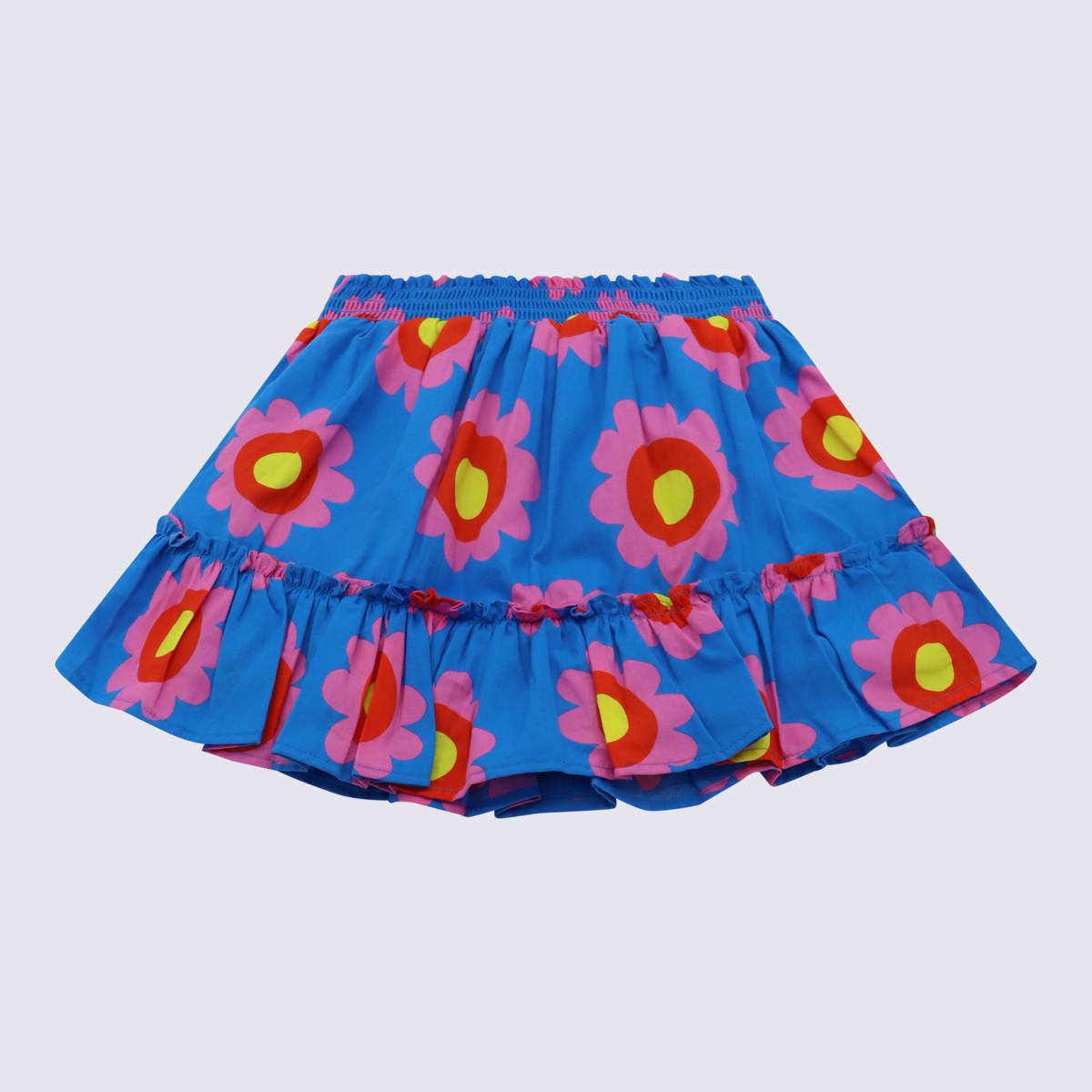 Shop Stella Mccartney Blue Cotton Skirt In Multicolour