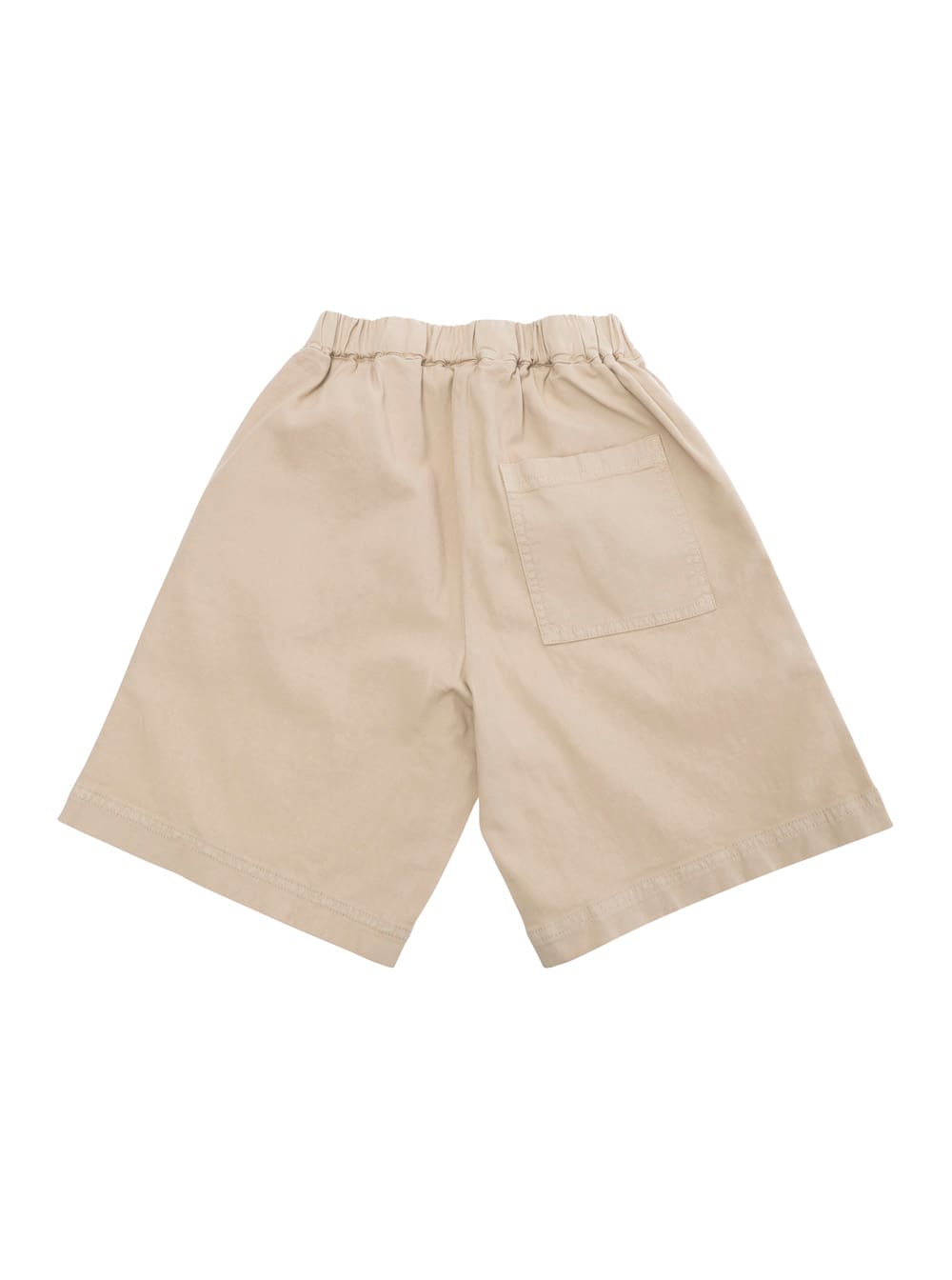 Il Gufo Beige Bermuda Pants With Elastic Waist In Cotton And Linen Blend Stretch Boy In Beige