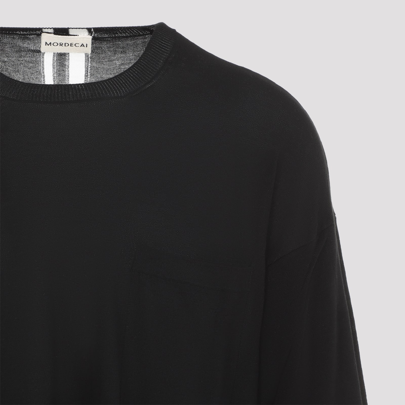 Shop Mordecai Fresco Double Layer Sweater In Black