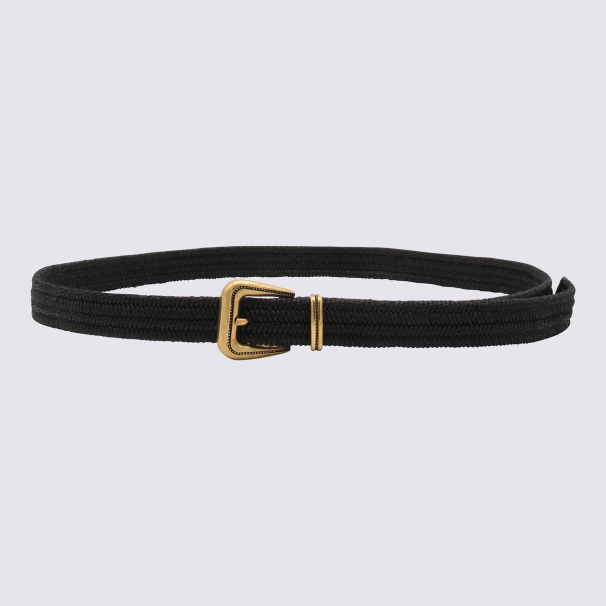 Shop Brunello Cucinelli Black Linen Belt