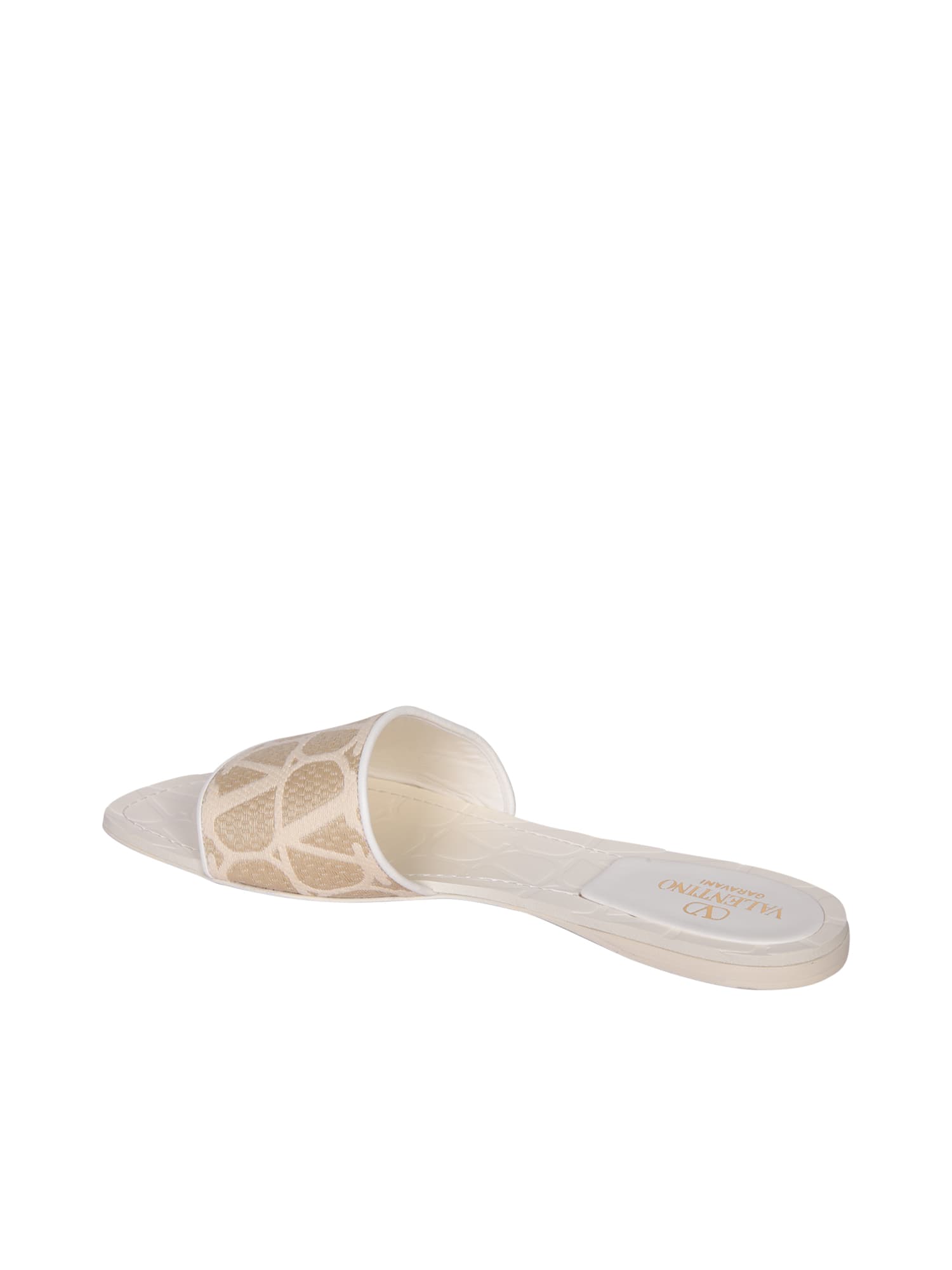 Shop Valentino Toile Iconographe Sandals In Beige