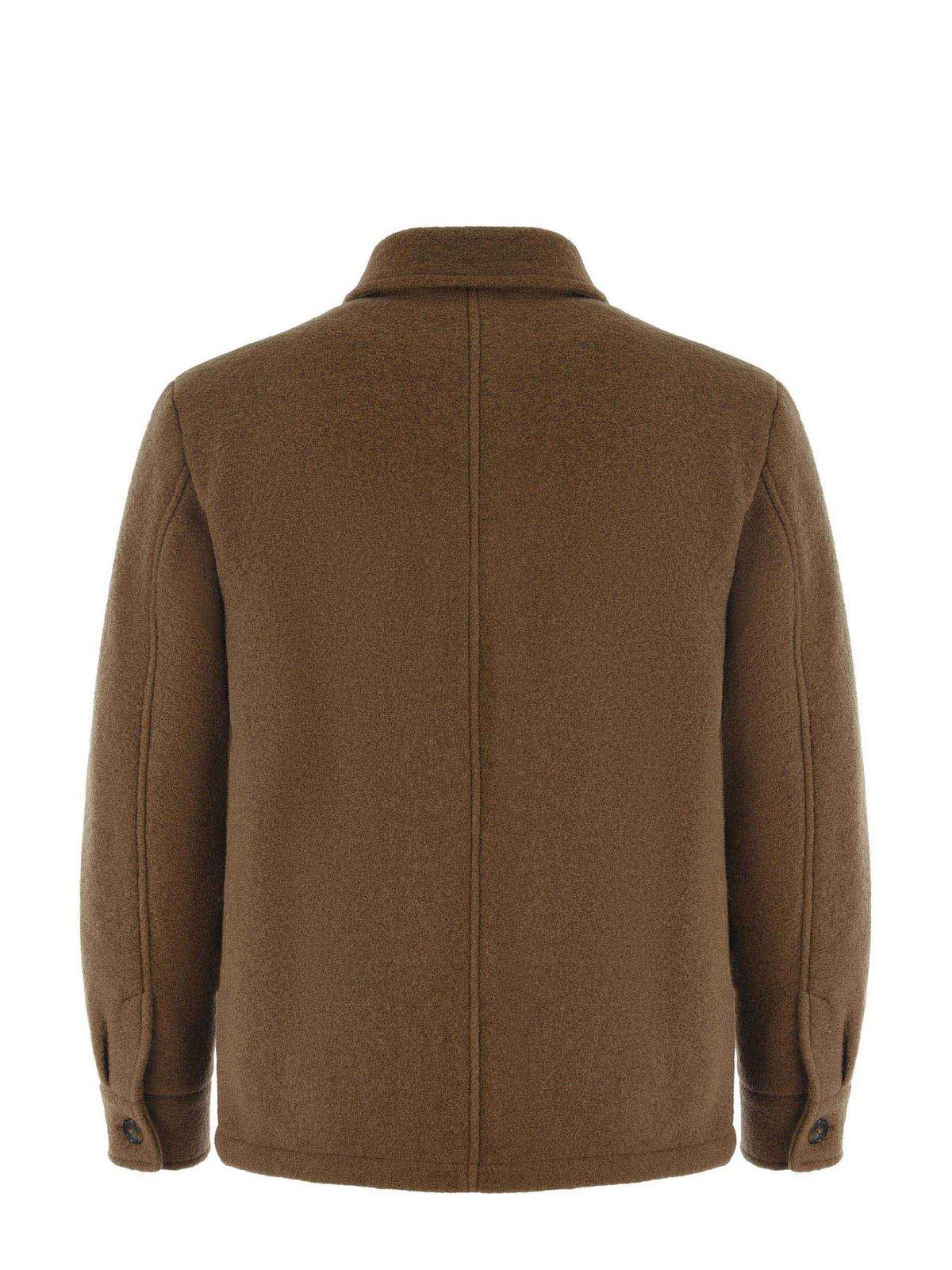 Shop Apc Emile Logo Patch Casual Jacket In Brown