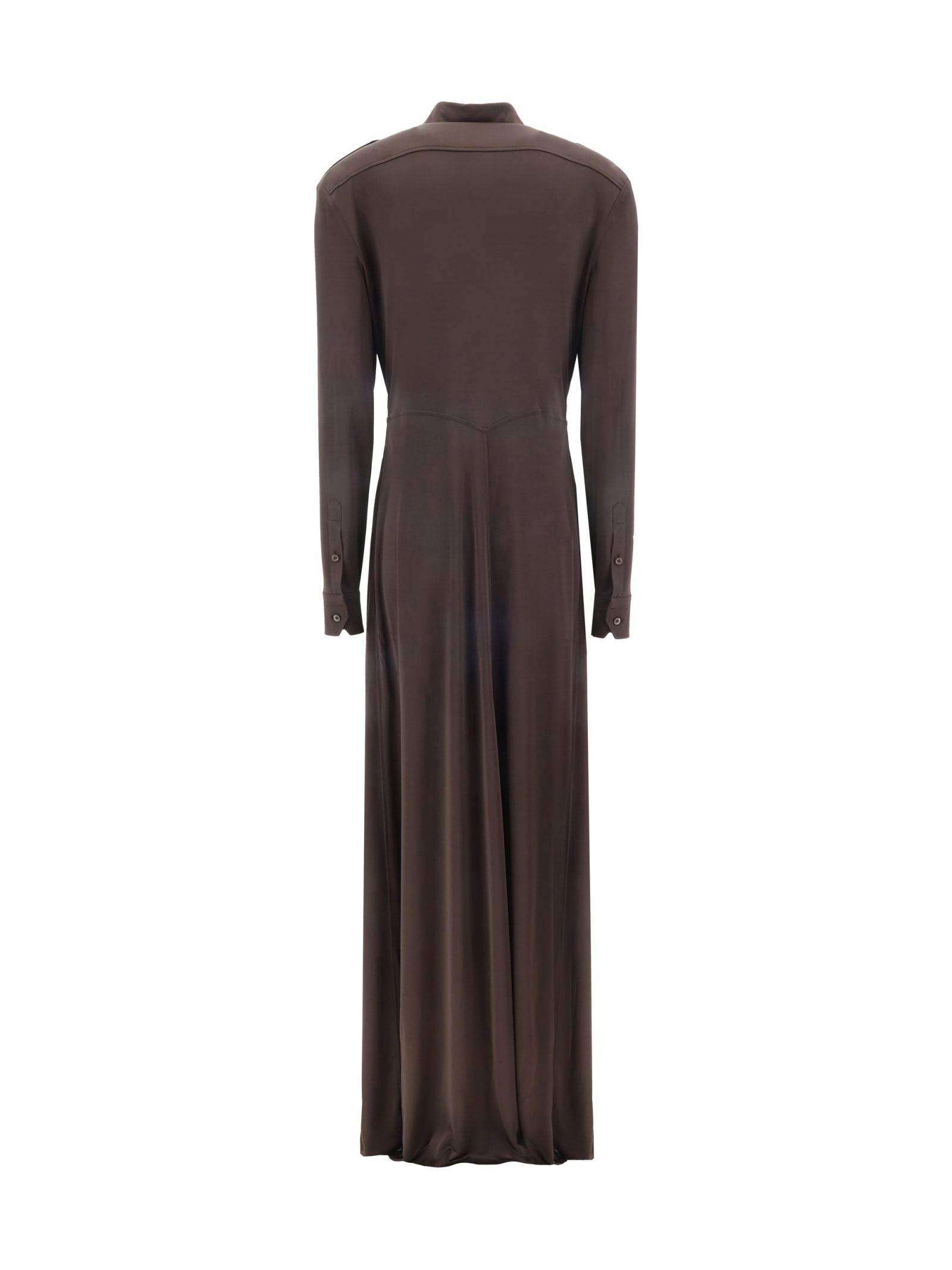 Shop Tom Ford Chemisier Dress In Deep Brown