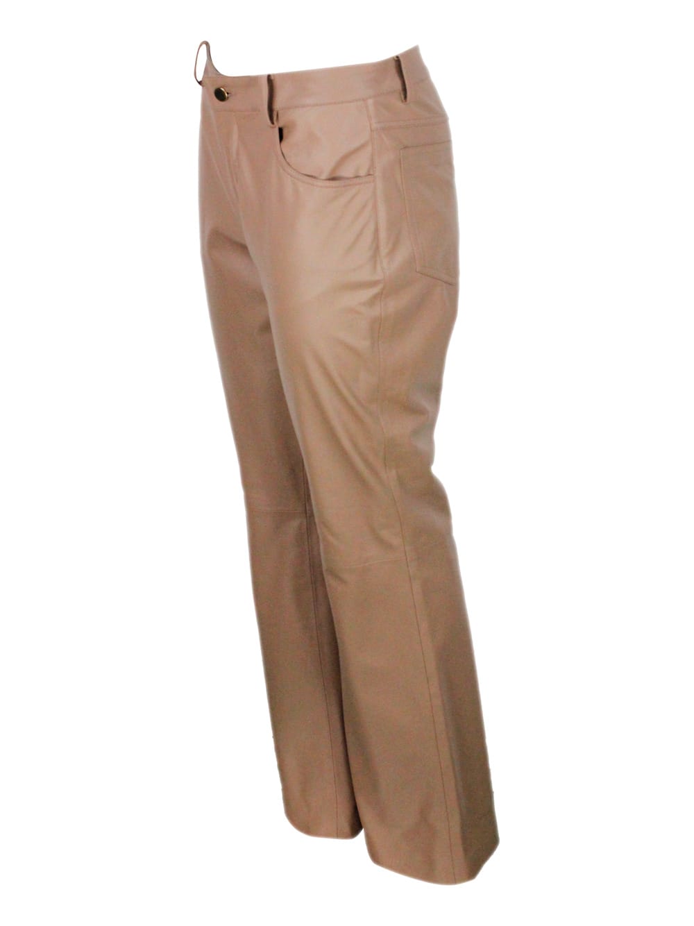 Fabiana Filippi Soft Lambskin Bootcut Trousers In Brown