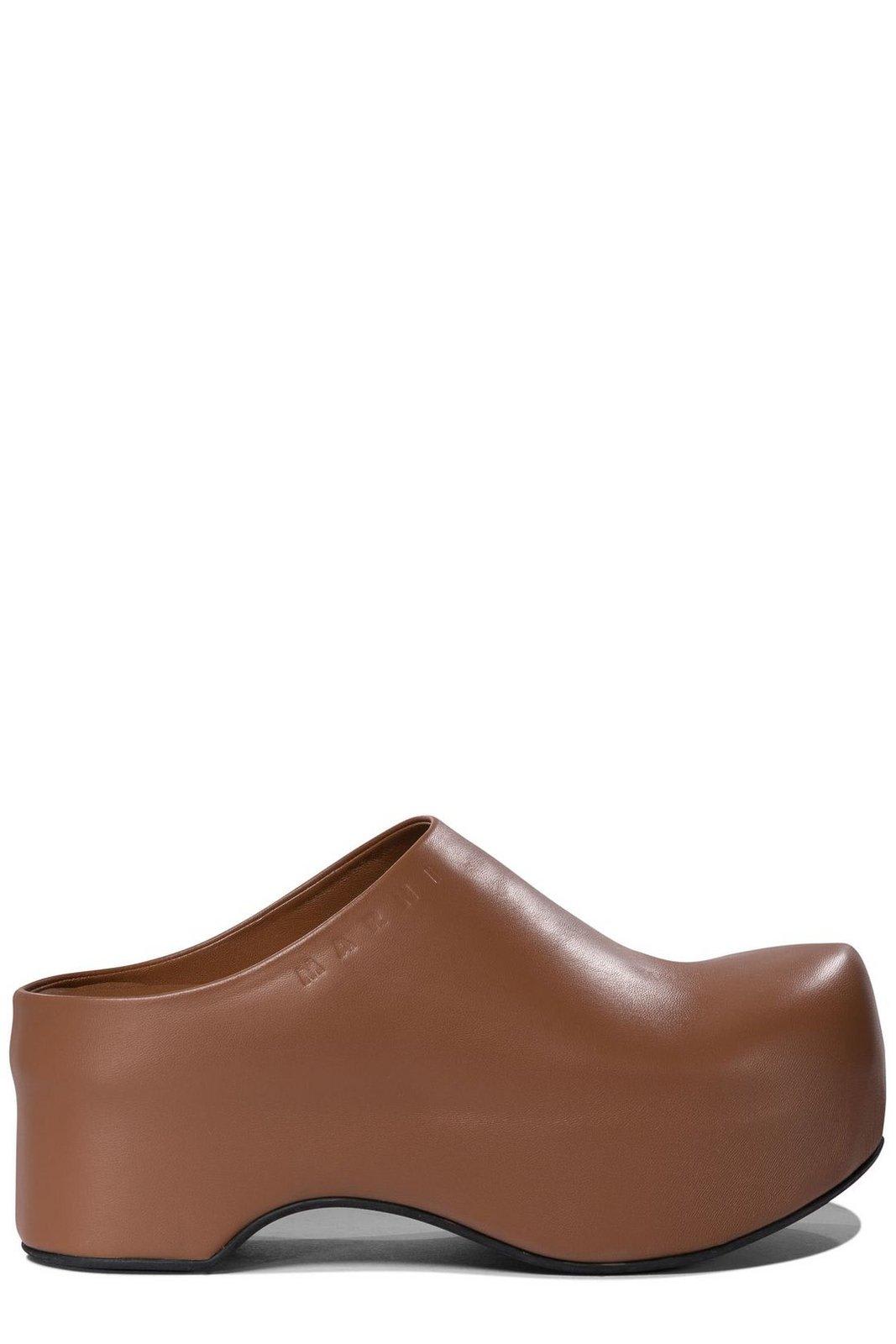 Marni Twin-set Round Neck Sweater Print In Brown