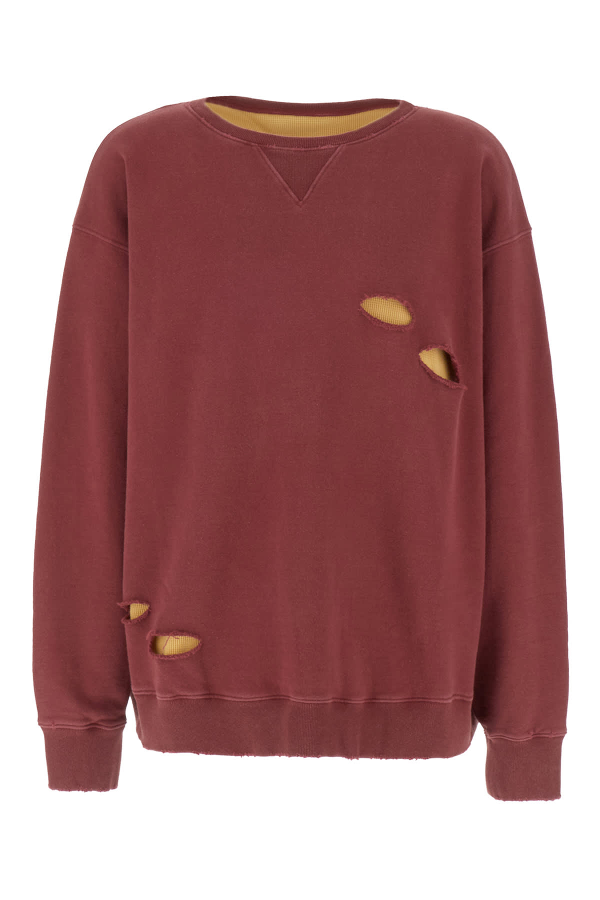 Maison Margiela Burgundy Cotton Oversize Sweatshirt In 259