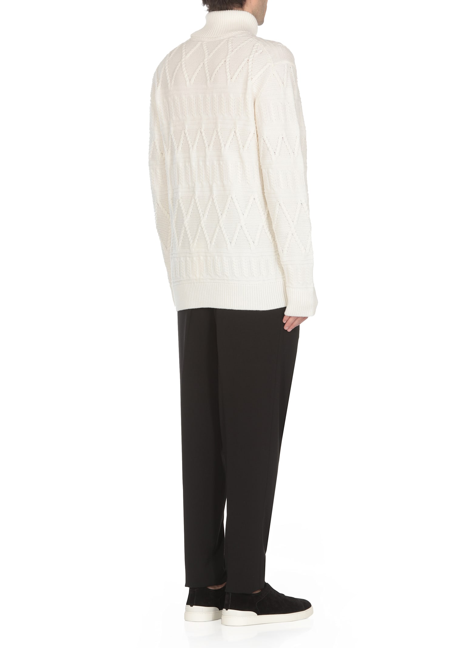 Shop Zegna Wool Sweater In Ivory