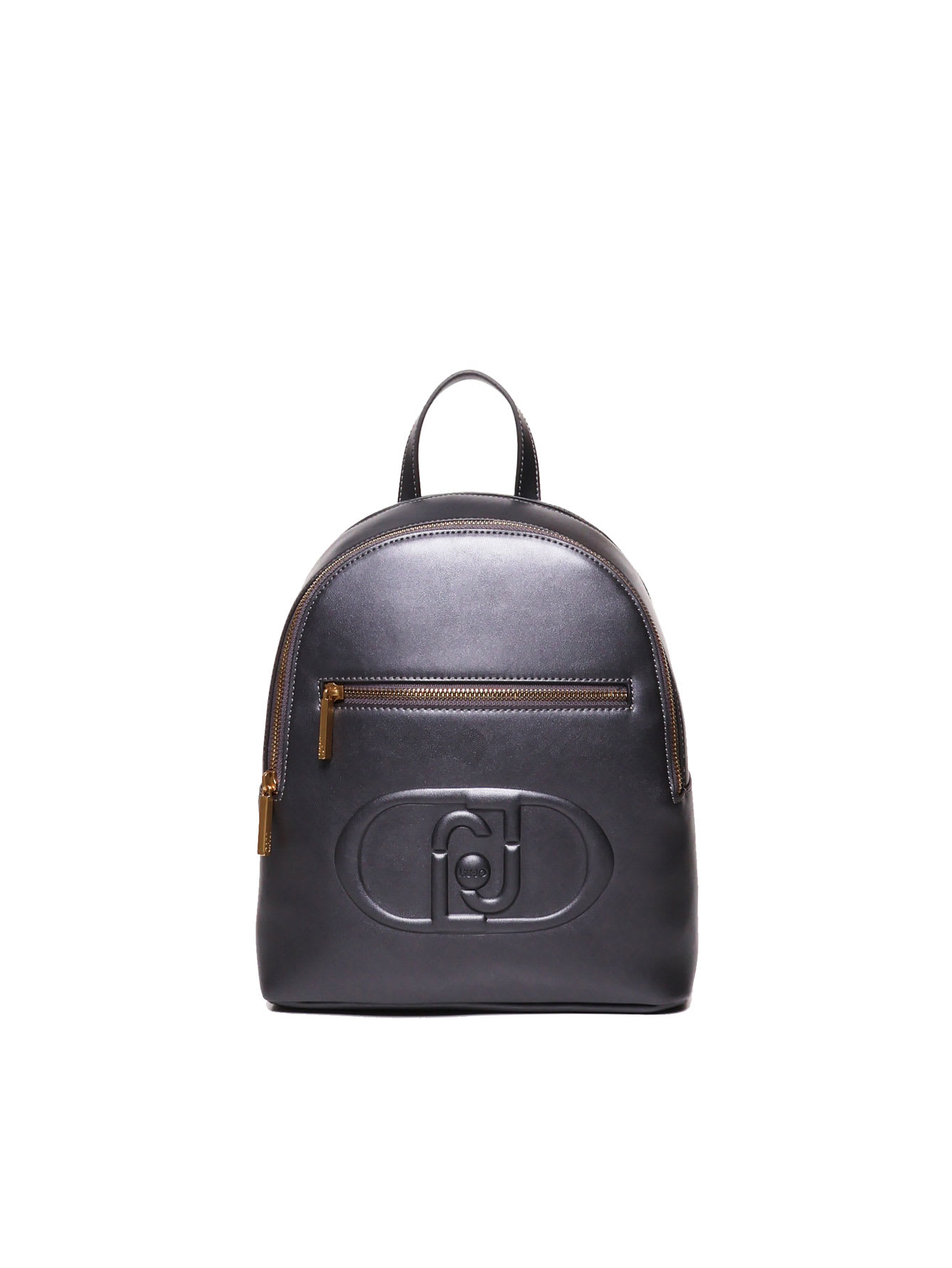 Shop Liu •jo Ecoleather Backpack In Metal Antrachite