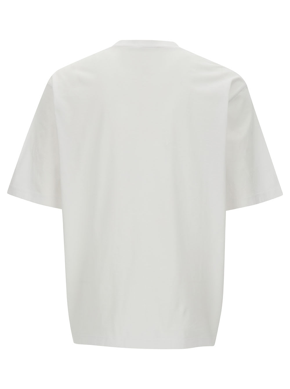 Shop Dsquared2 White Crewneck T-hirt With Contrasting Logo Print At The Front In Cotton Man