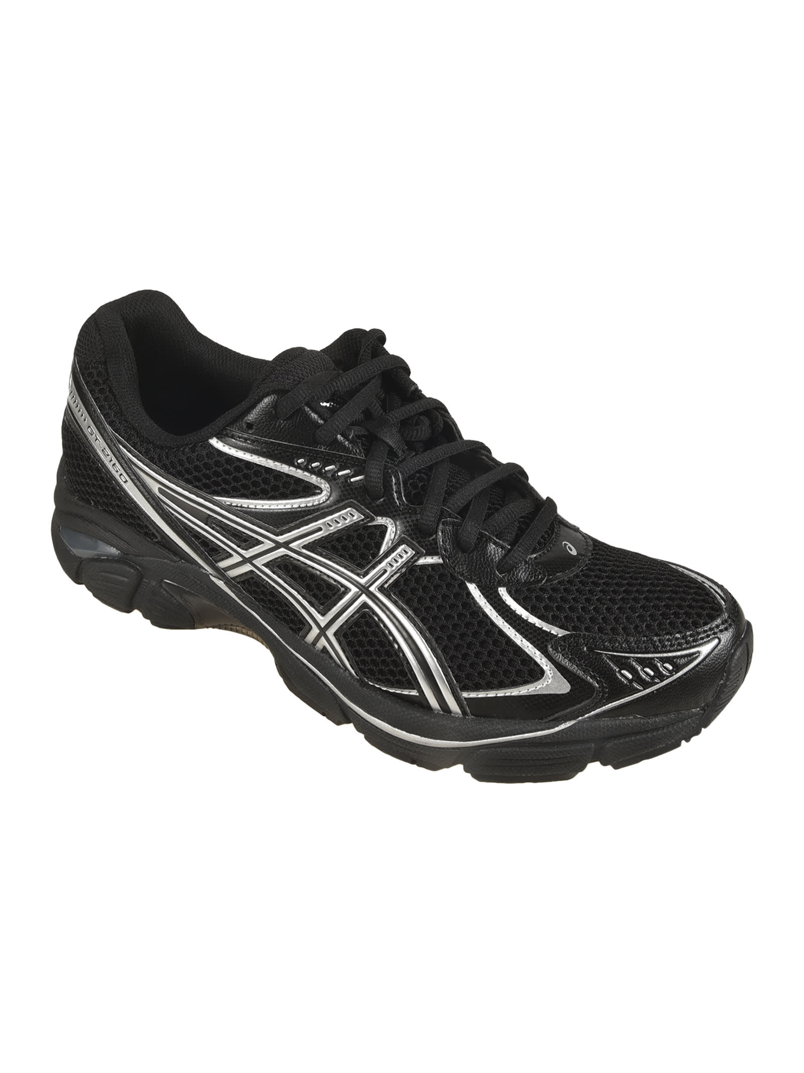 Shop Asics Mesh Sneakers In Black/pure Silver