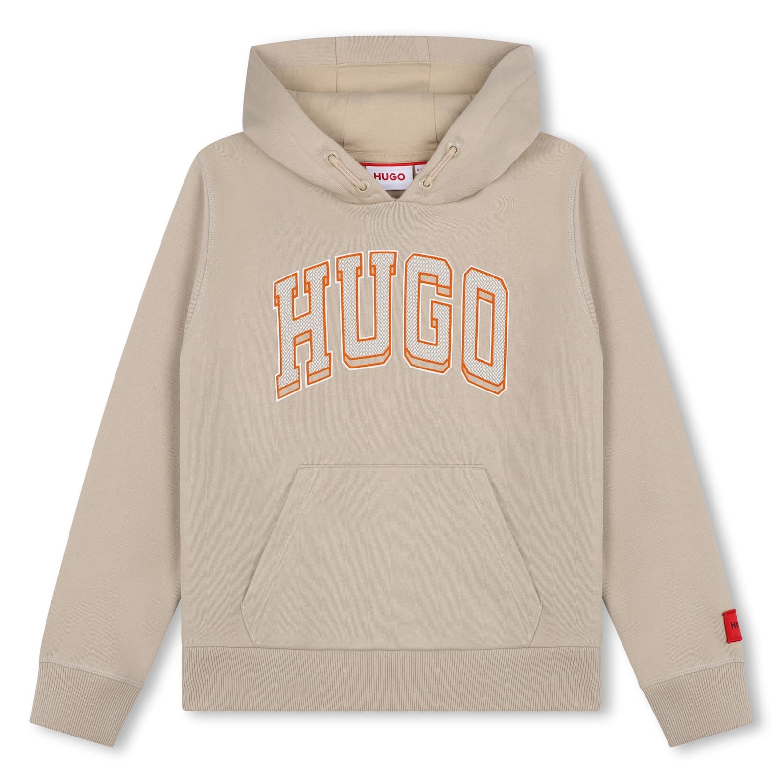 Hugo Boss Kids' Felpa Con Cappuccio In Gray