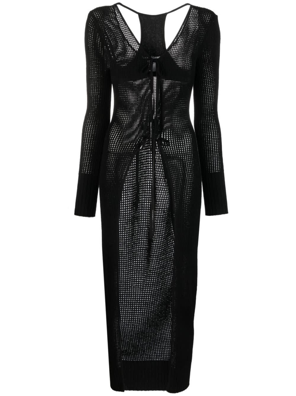 Andreädamo Knit Long Cardigan In Black