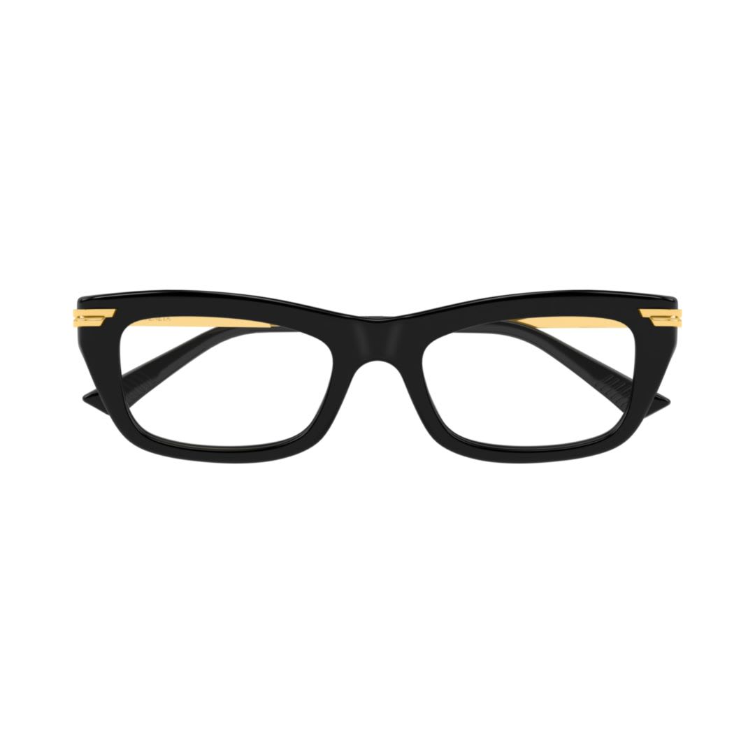 Bottega Veneta Bv1371o Linea Ribbon 002 Havana Gold Glasses In 001