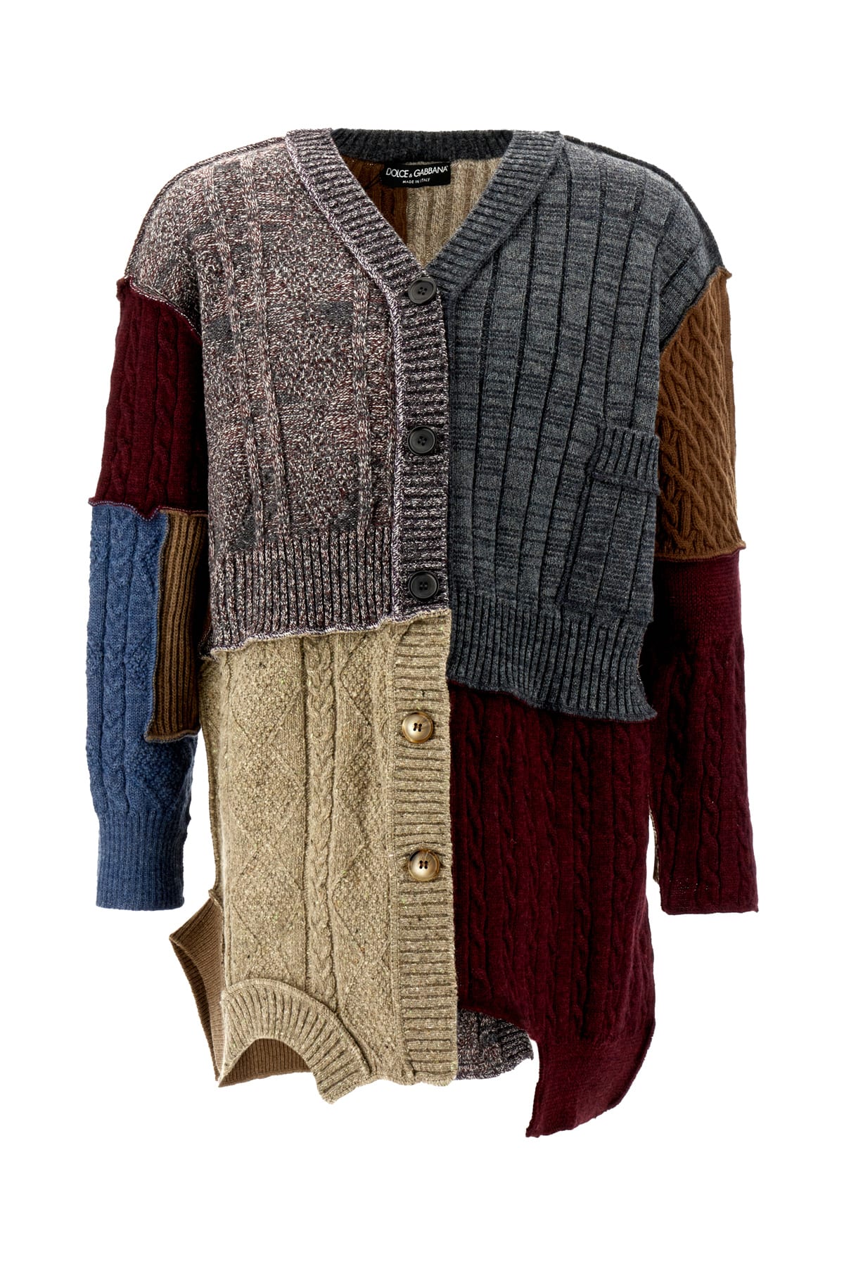 Shop Dolce & Gabbana Multicolor Wool Blend Oversize Cardigan In S9001