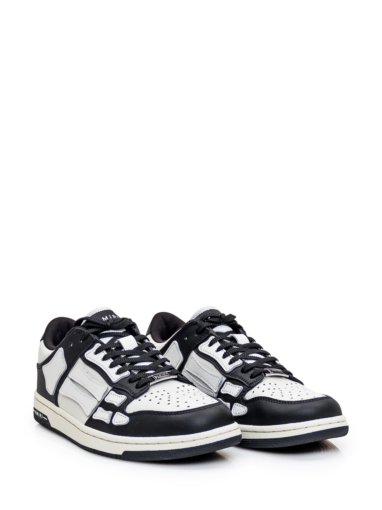 Shop Amiri Skel Top Low Sneaker In Black/white