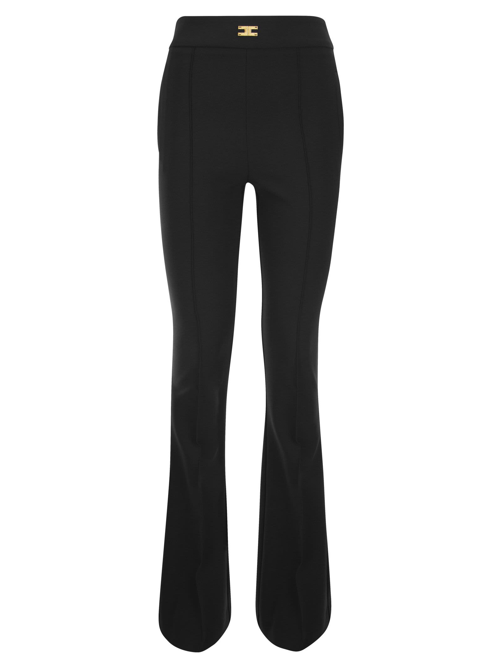 Elisabetta Franchi Trousers In Double Stretch Crepe In Black