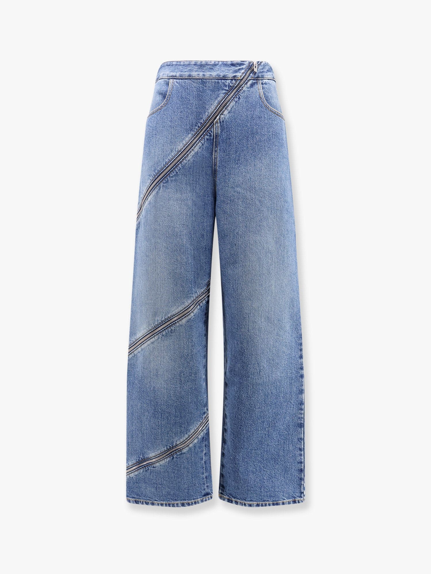 Alaïa Spiral Stone Washed Jeans In Blue
