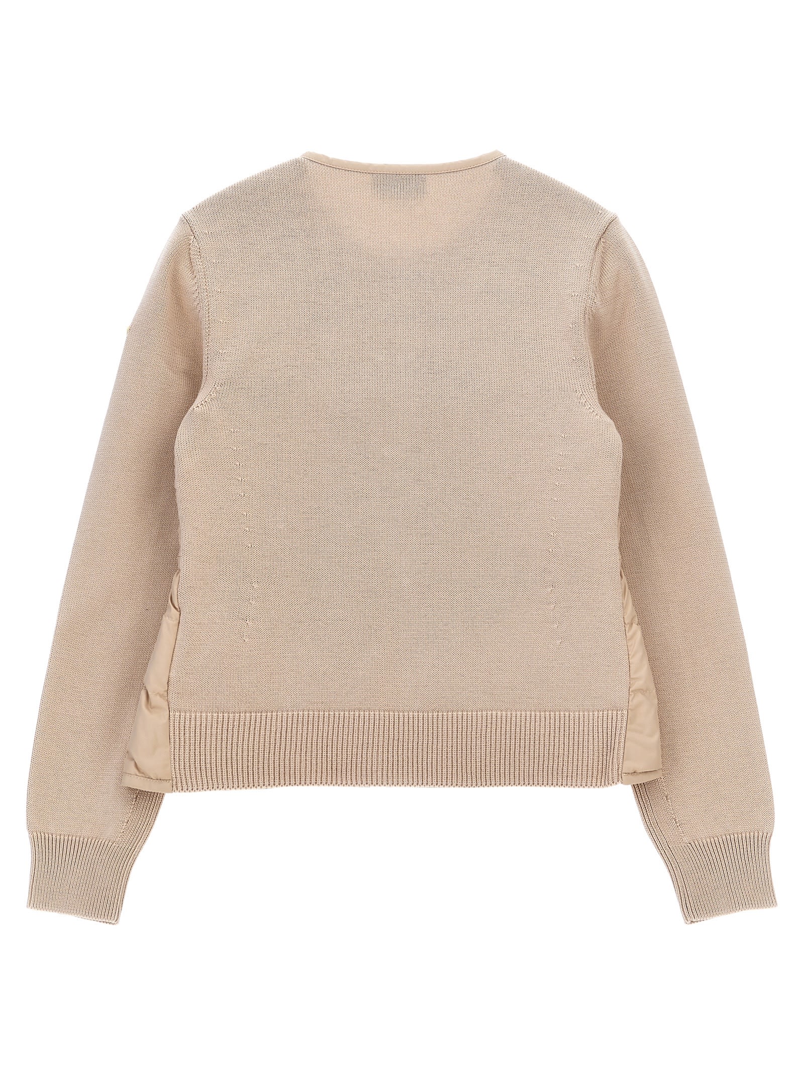 Moncler Two-material Cardigan In Pink