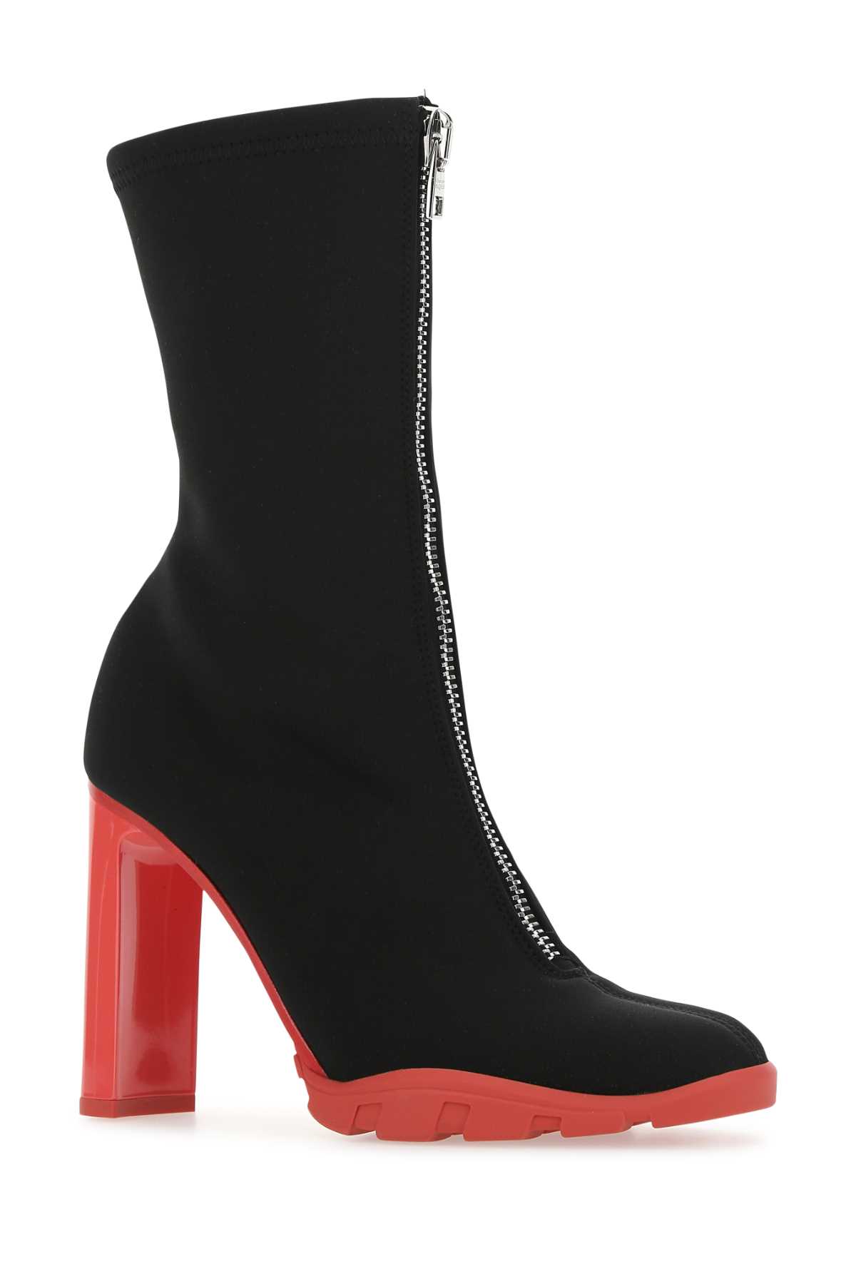 Shop Alexander Mcqueen Black Neoprene Slim Tread Boots In 1486