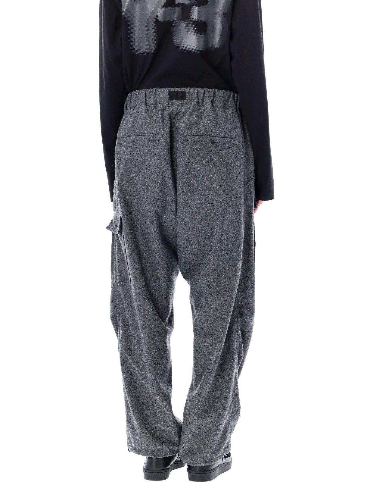 Shop Y-3 Straight-leg Belted Cargo Jogging Pants In Grey