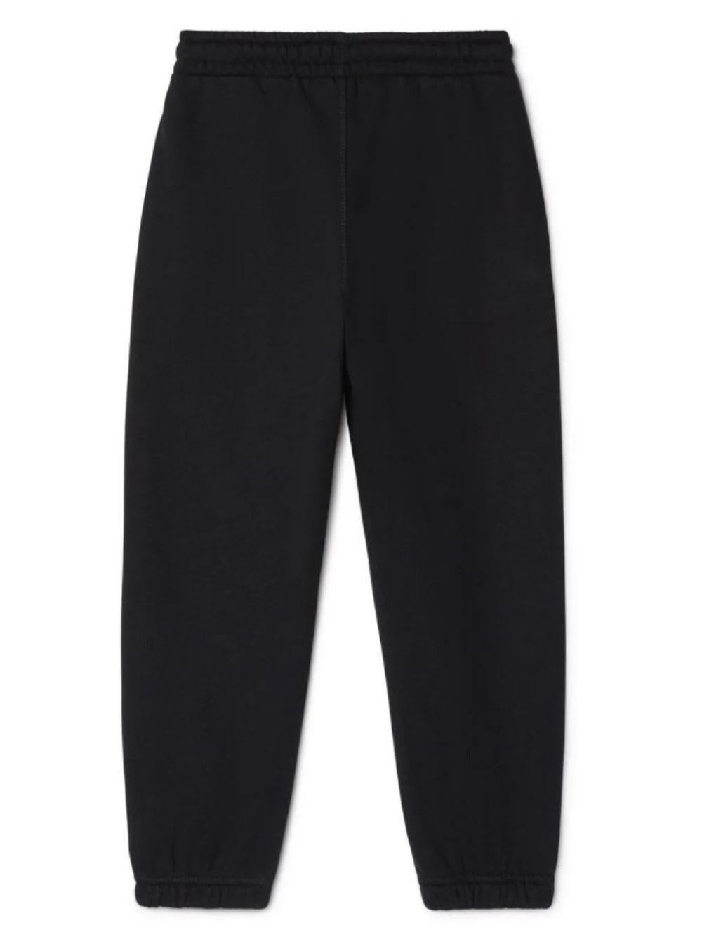 Shop Off-white Black Drawstring Pants With Embroidered Logo In Cotton Boy