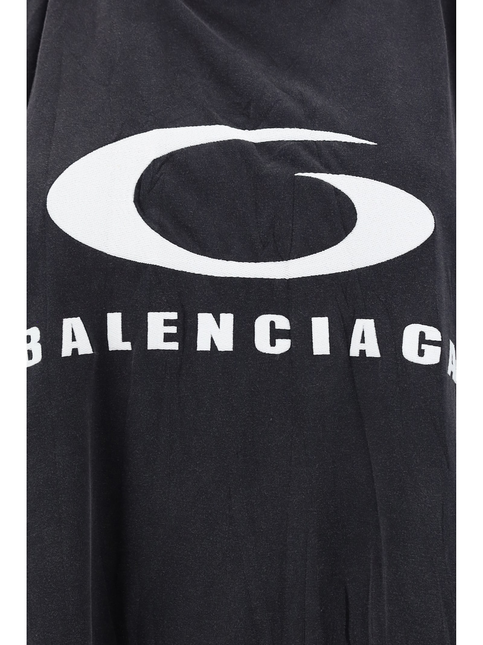 Shop Balenciaga T-shirt Dress In Faded Washed Black