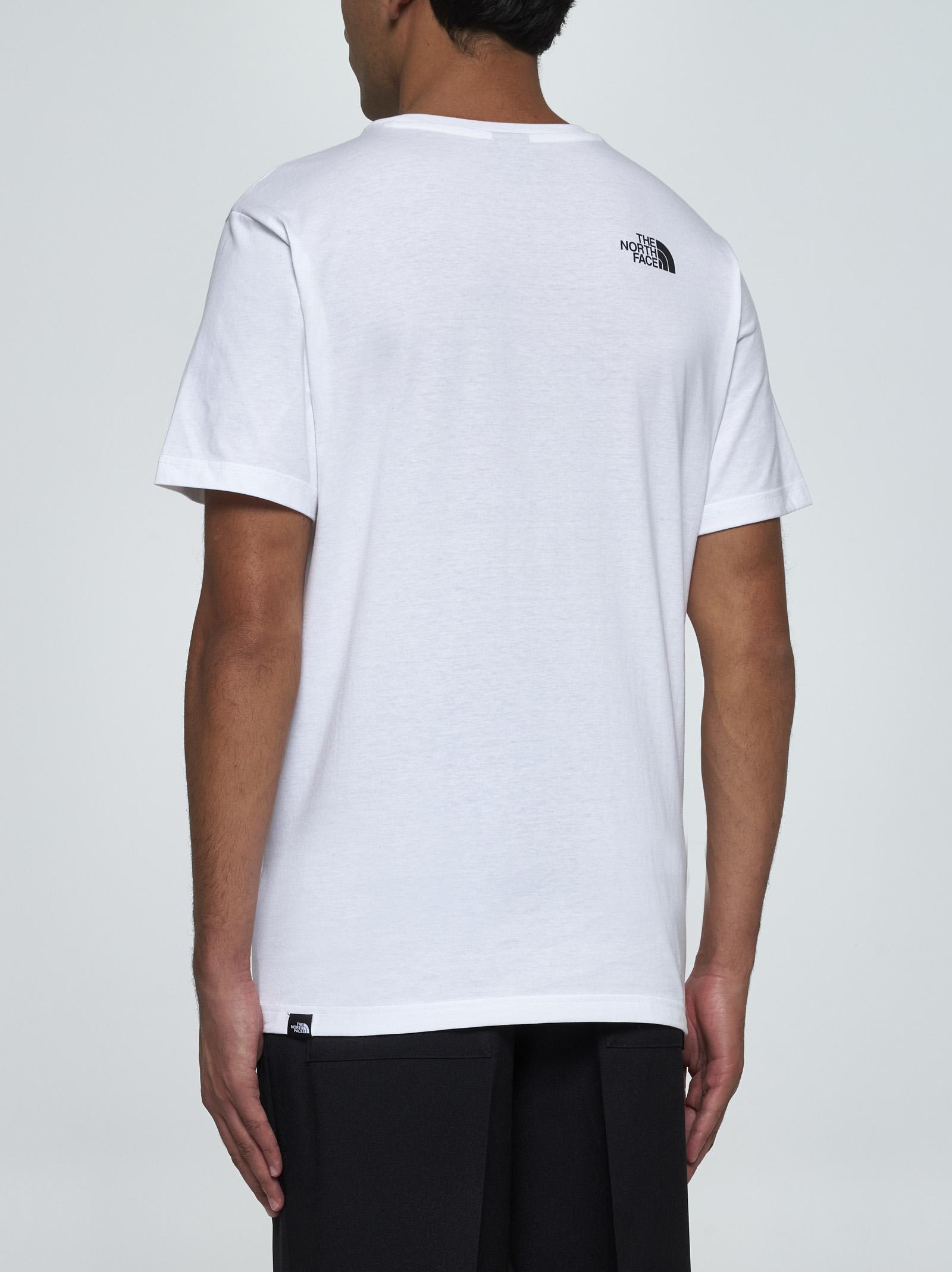 Shop The North Face Logo Cotton-blend T-shirt In Tnf White