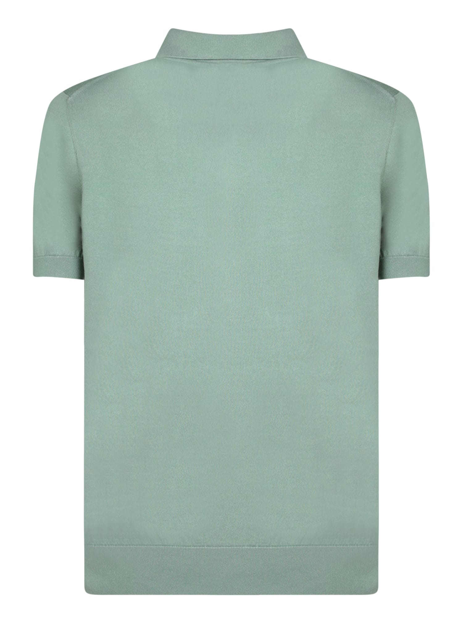 Shop Zegna Premium Sage Green Cotton Polo Shirt