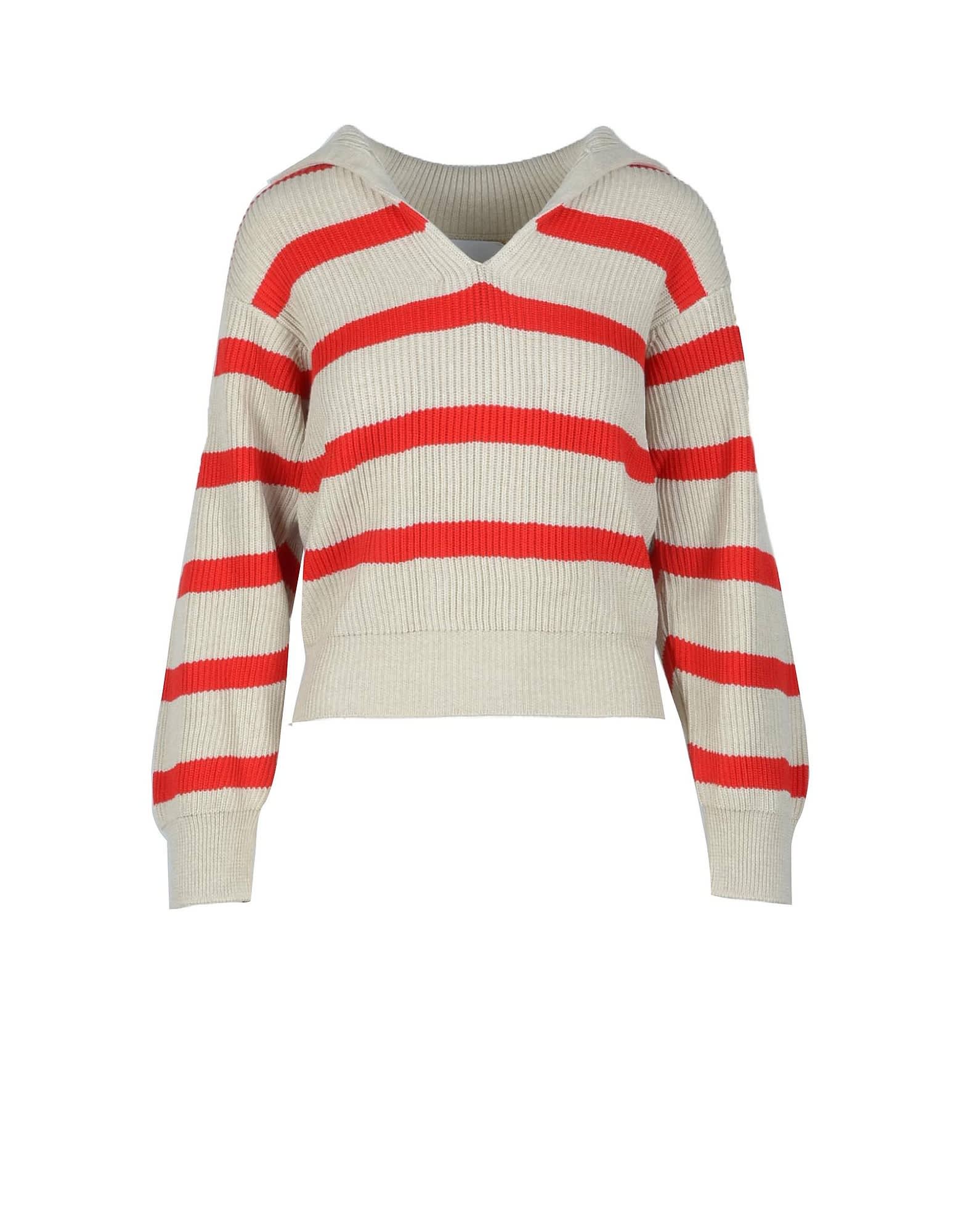 Erika Cavallini Womens Red / Beige Sweater