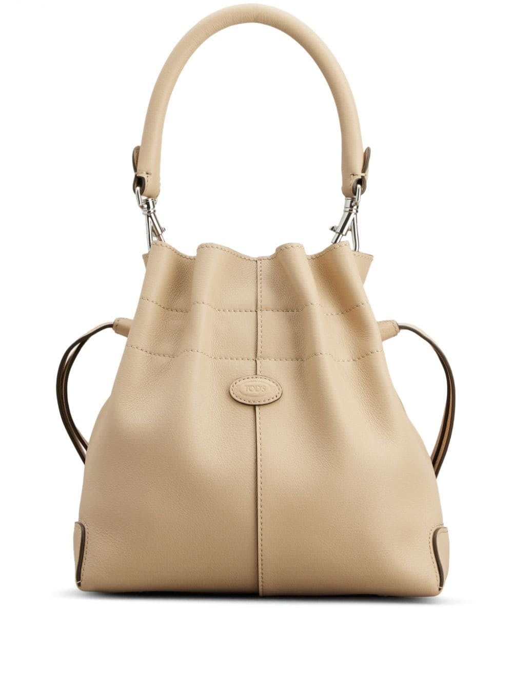 Shop Tod's Di Bag Drawstring Bucket Bag In Beige