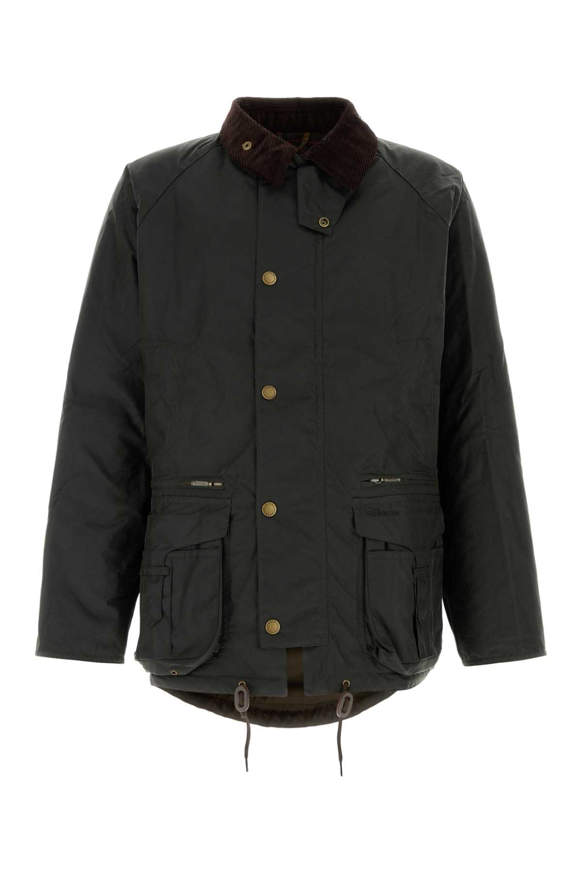 Shop Barbour Bottle Green Cotton Jacket In Sage