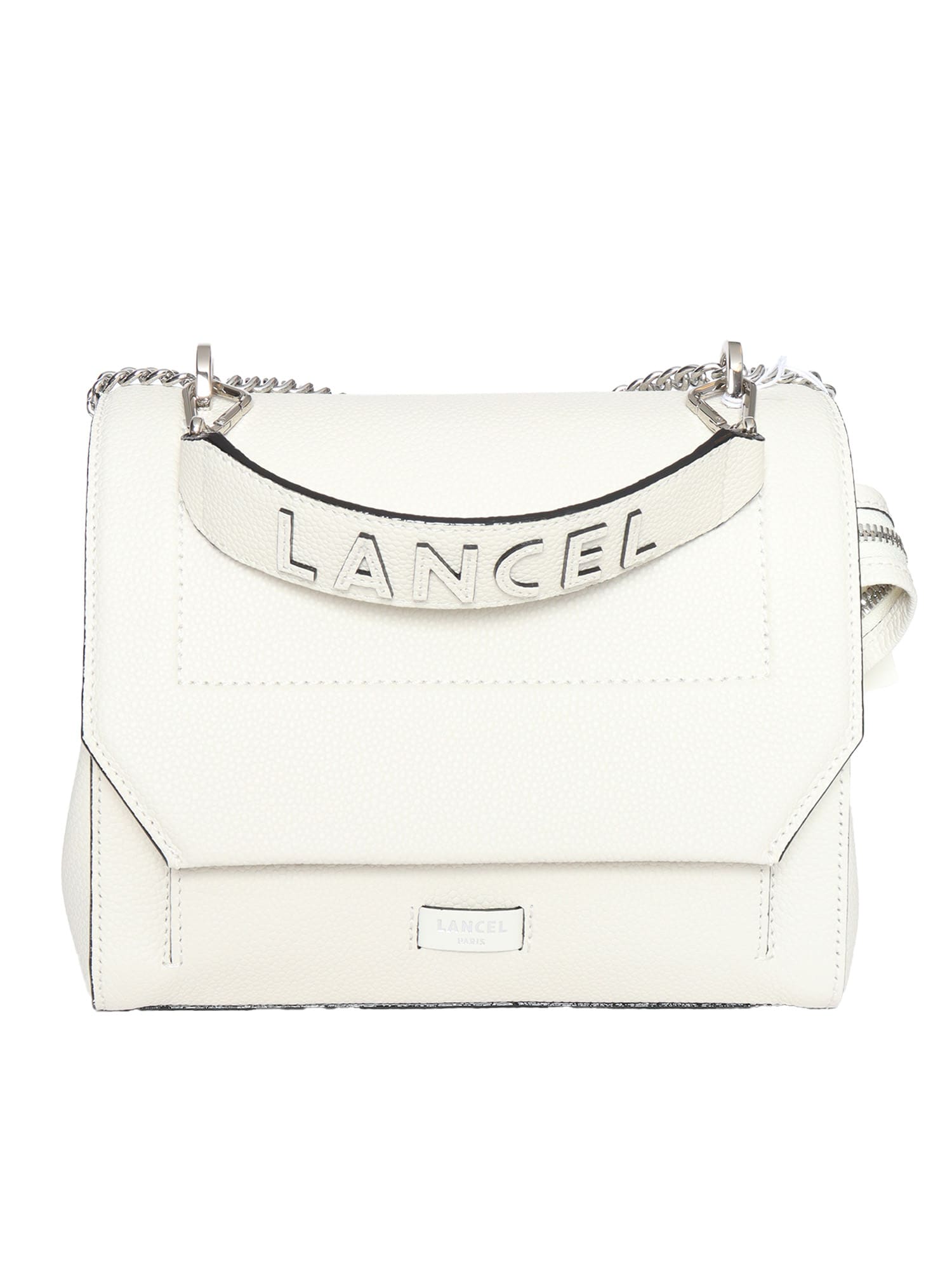 Lancel M Flap Bag In White
