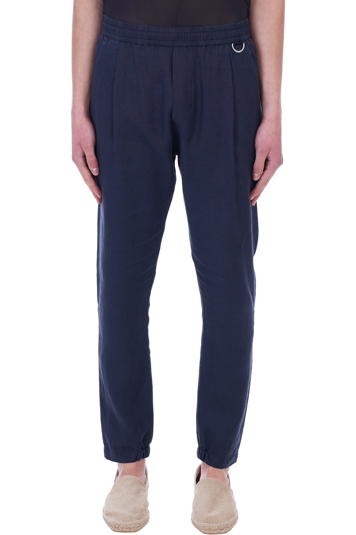 Low Brand Pants In Blue Linen