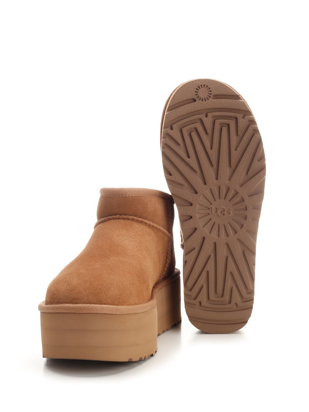Ugg Classic Ultra Mini 1135092-che Womens 5 Chestnut Suede Platform Boot Gbnc453 In Brown