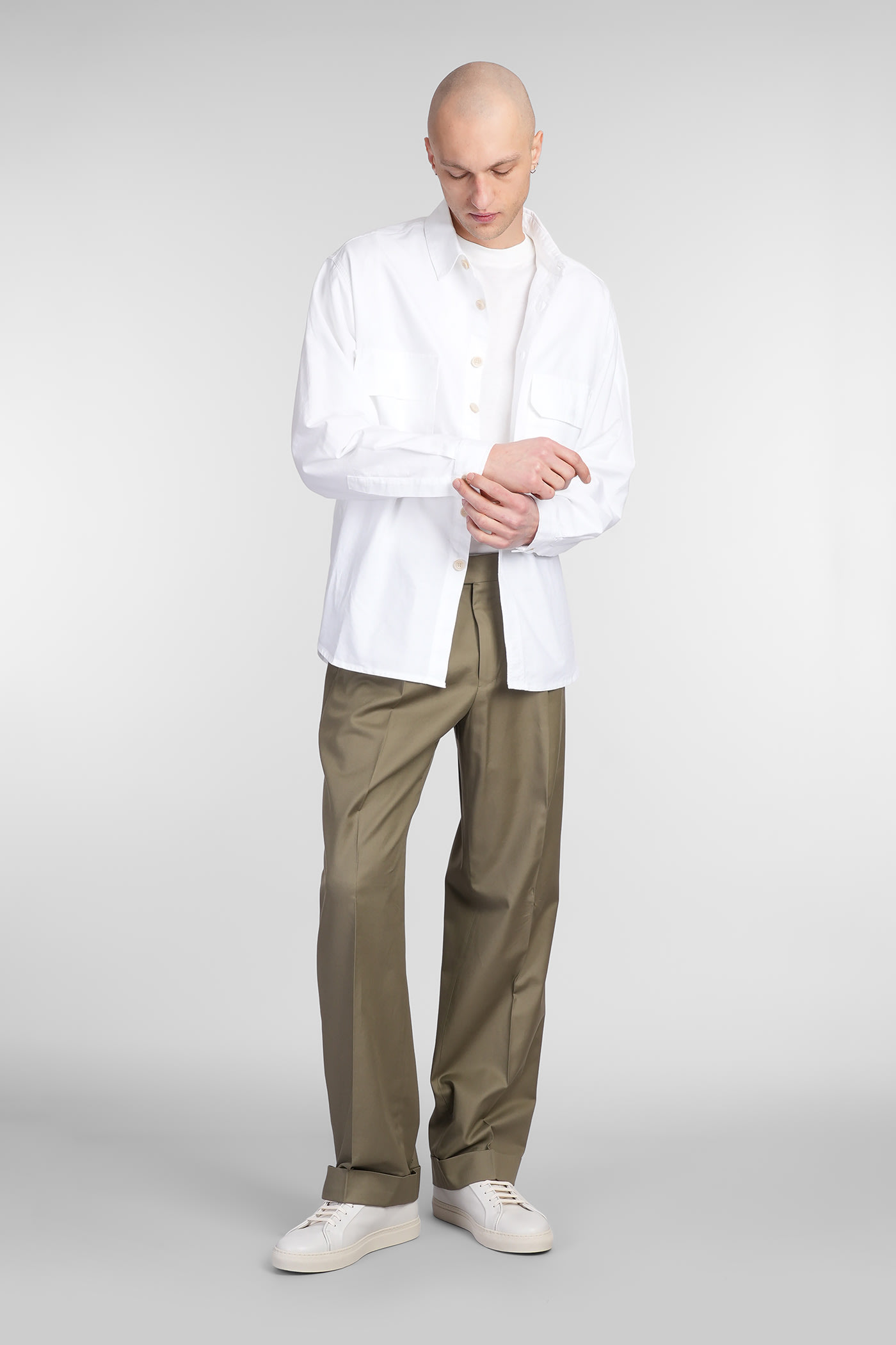 Pt Torino Bp65 Pants In Green Cotton In Green