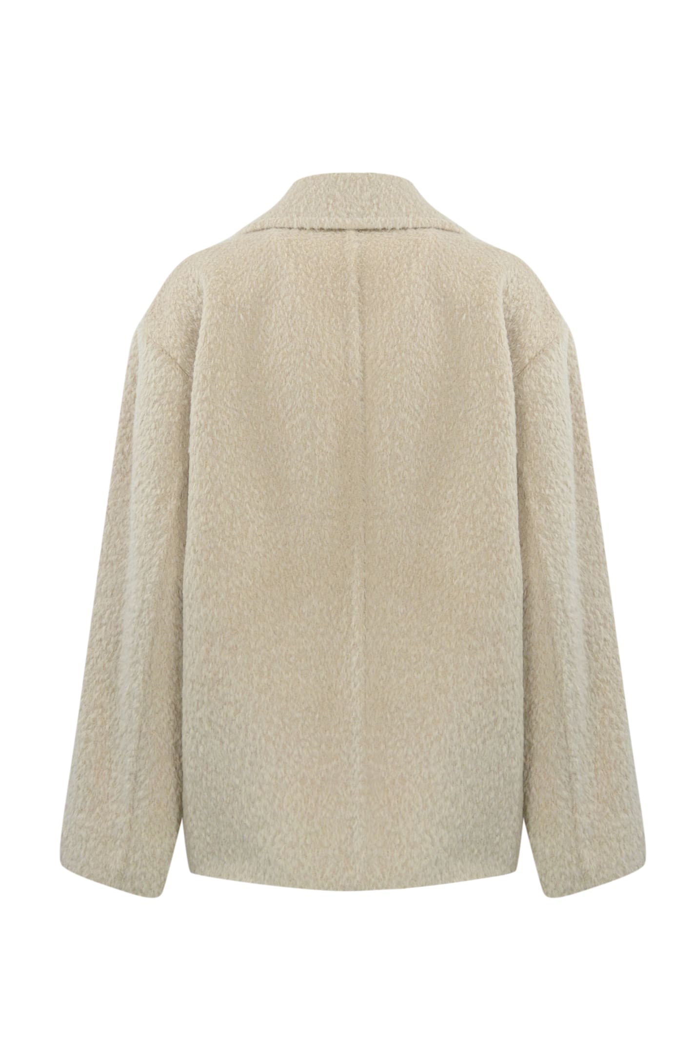 Shop Max Mara Vanesio Jacket In Alpaca And Wool In Albino