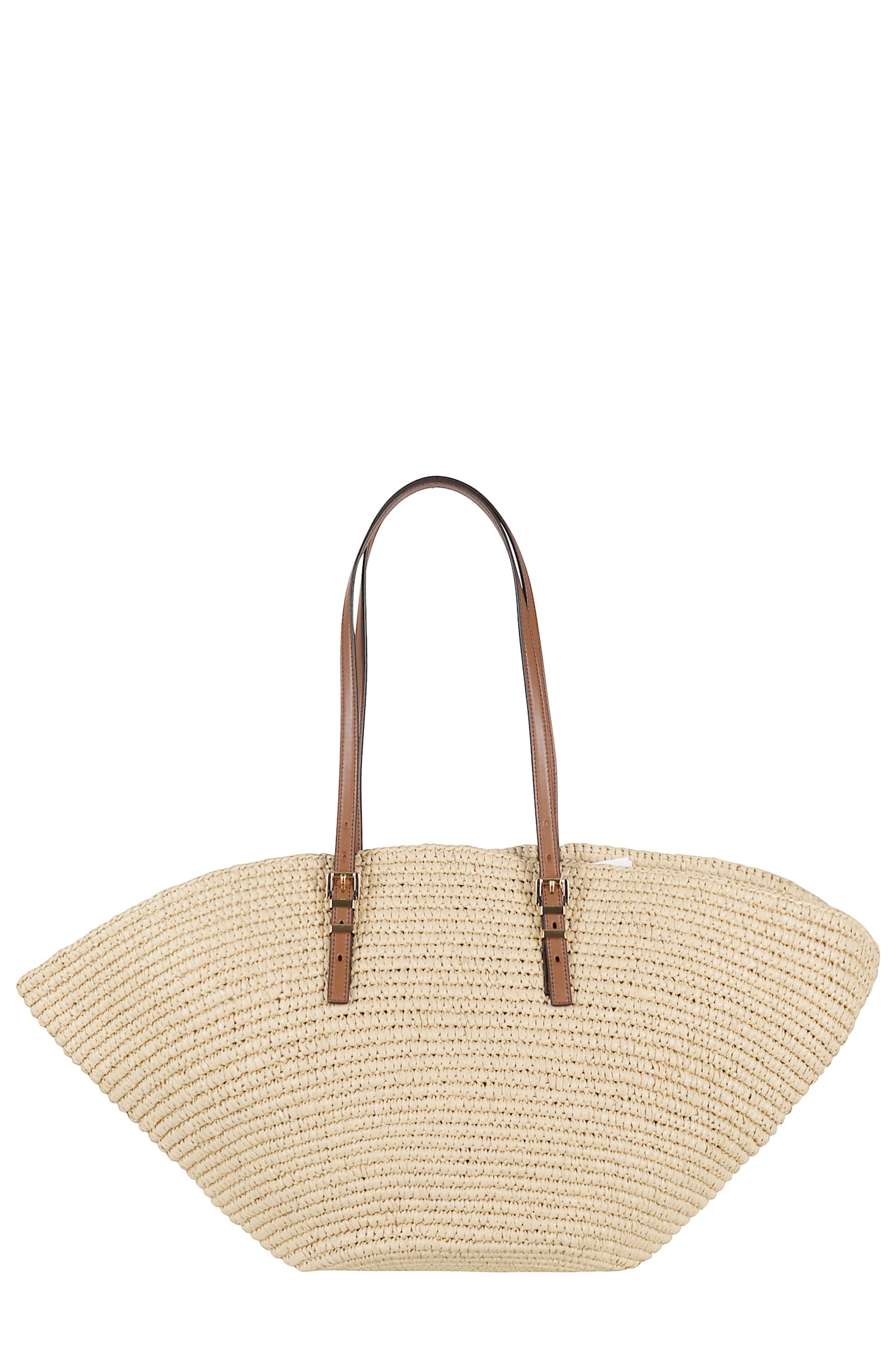 MICHAEL MICHAEL KORS ISA LARGE BEIGE SHOPPER WITH WOVEN DESIGN AND TWO ADJUSTABLE HANDLES IN TECH FABRIC WOMAN