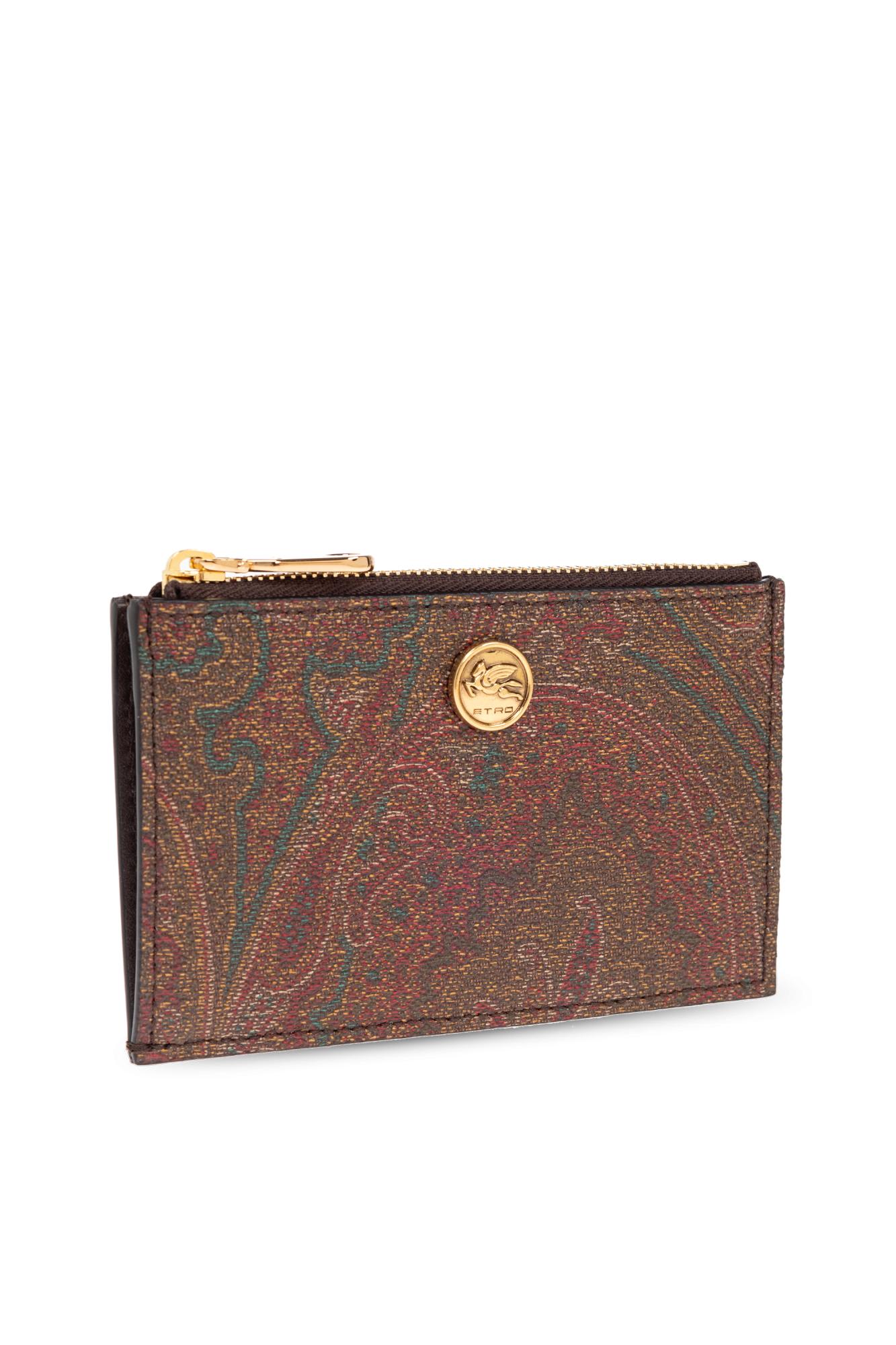 Etro Card Case In Brown