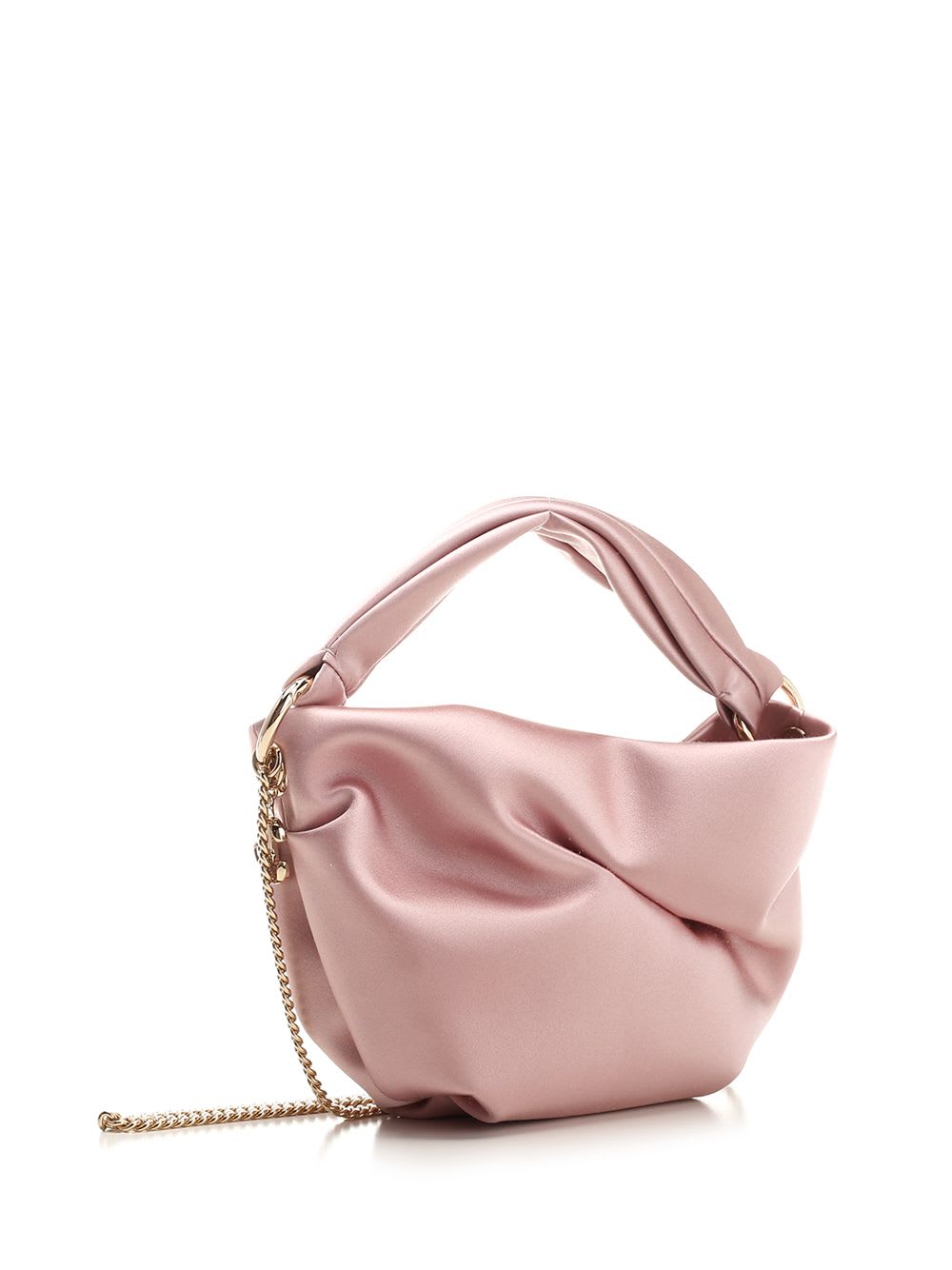 Shop Jimmy Choo Bonnie Satin Hand Bag In Rose