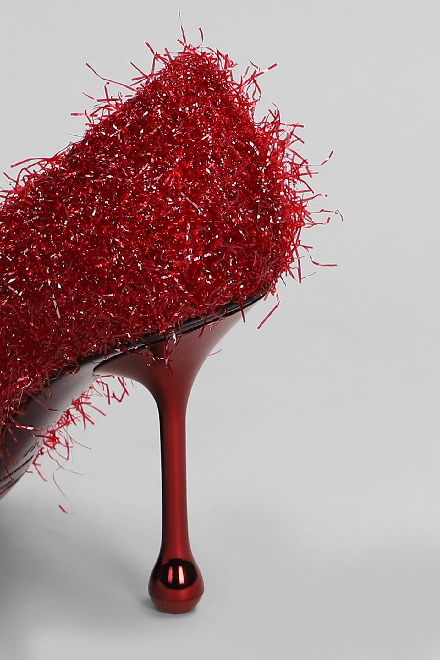 Jimmy Choo Ixia 80 Tinsel Pumps In Red