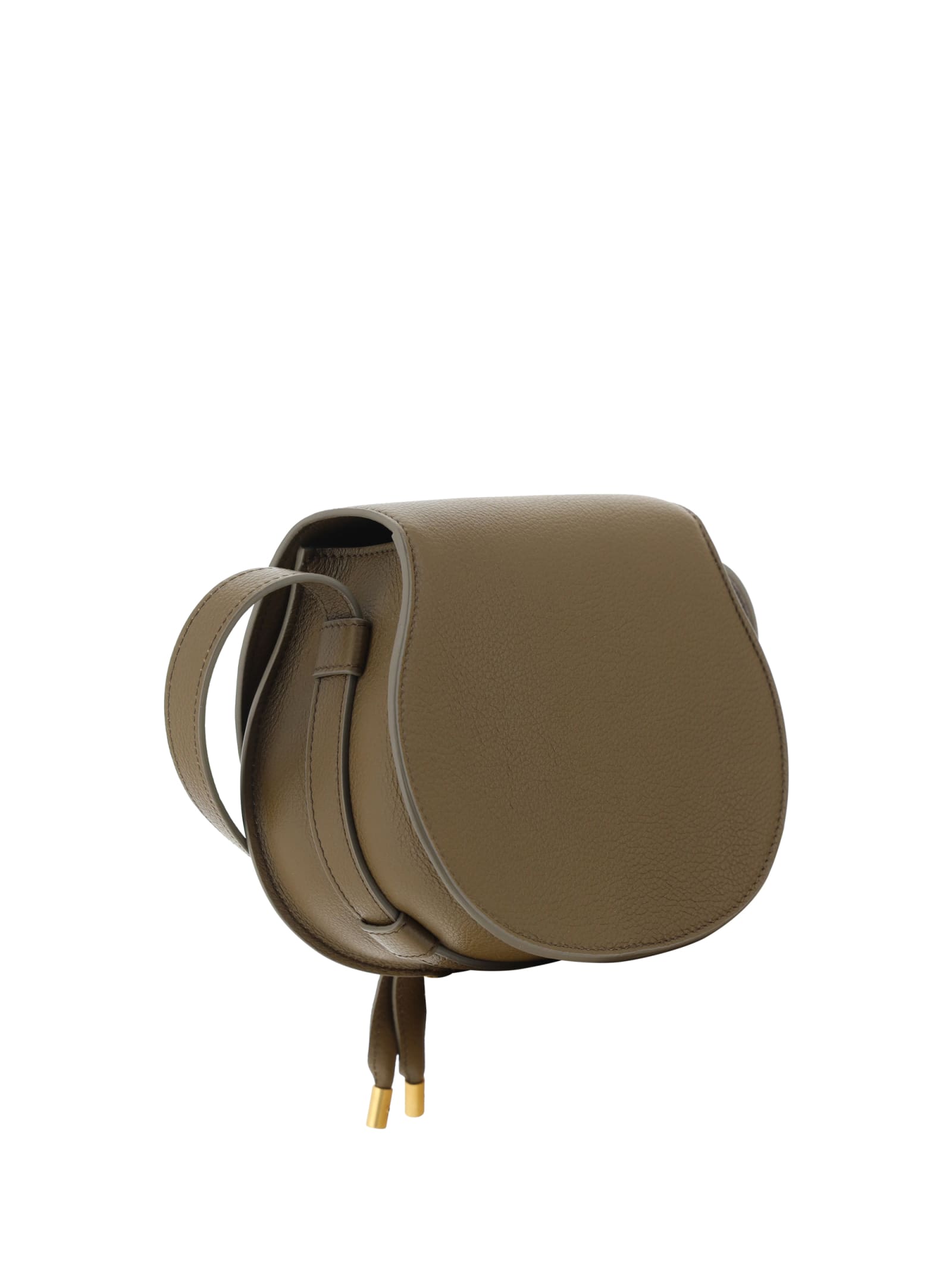 Shop Chloé Marcie Shoulder Bag In Dark Khaki