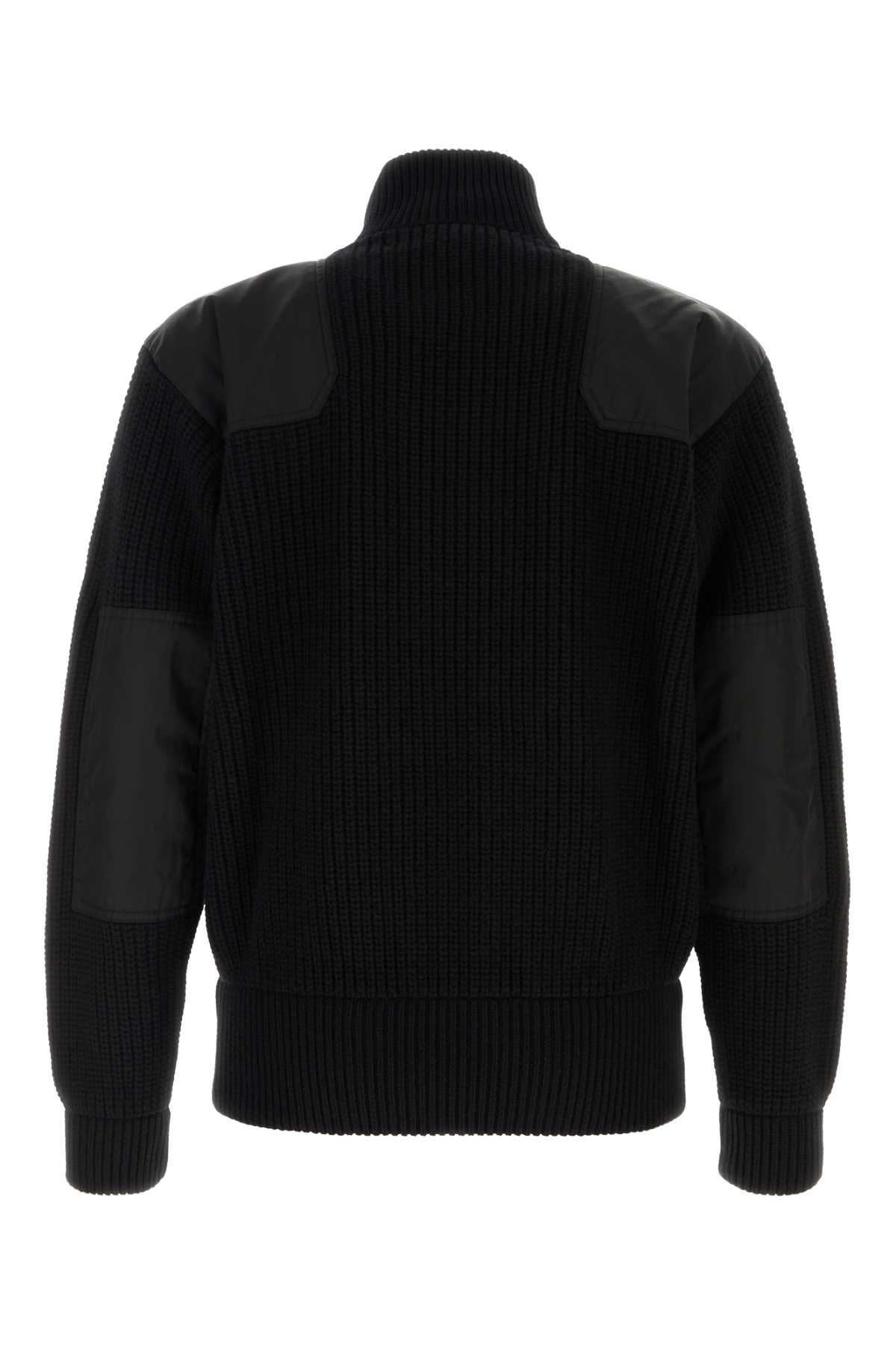 PRADA BLACK WOOL BLEND CARDIGAN