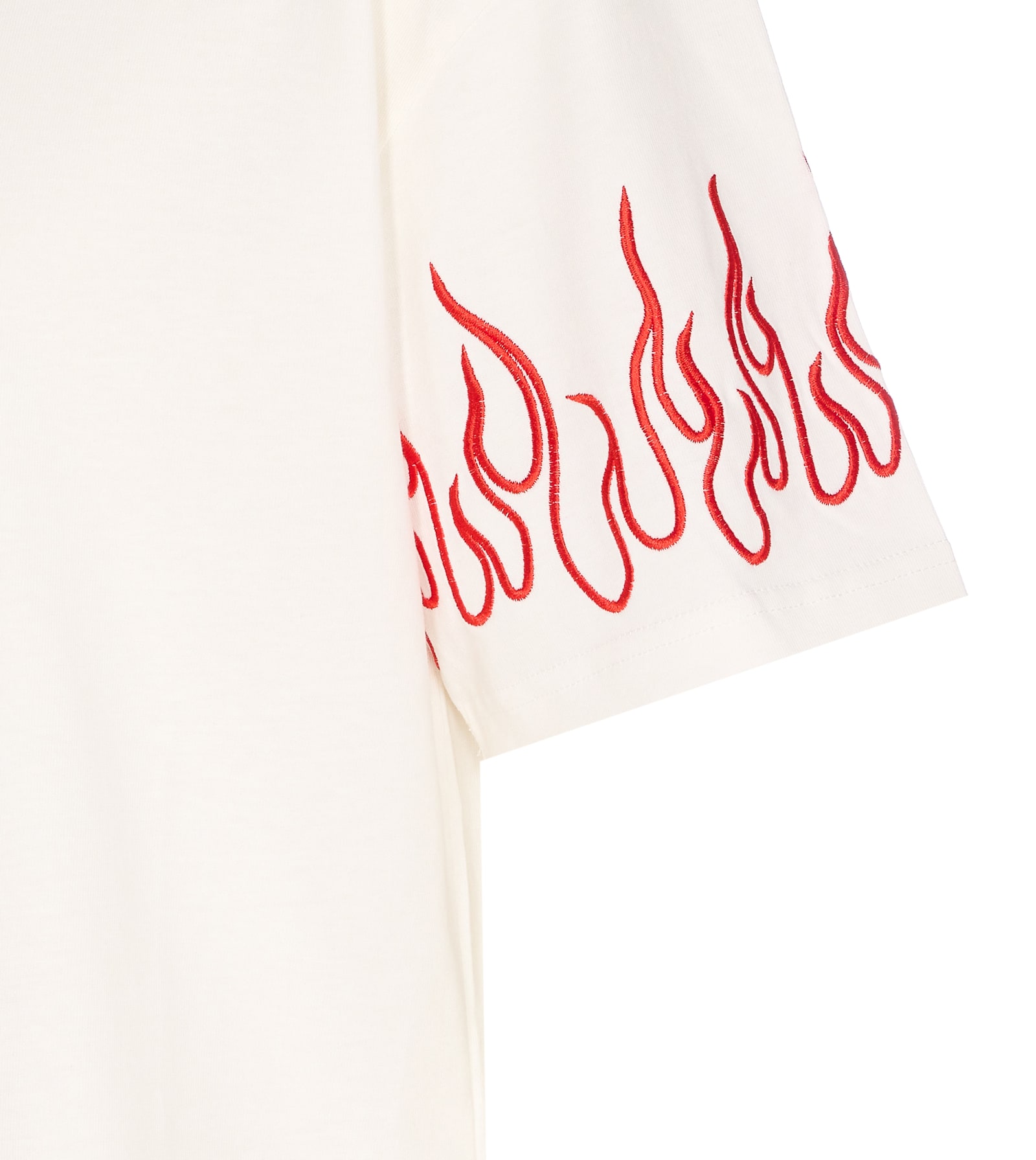 Vision Of Super Flame-embroidered Crew-neck T-shirt In Multi