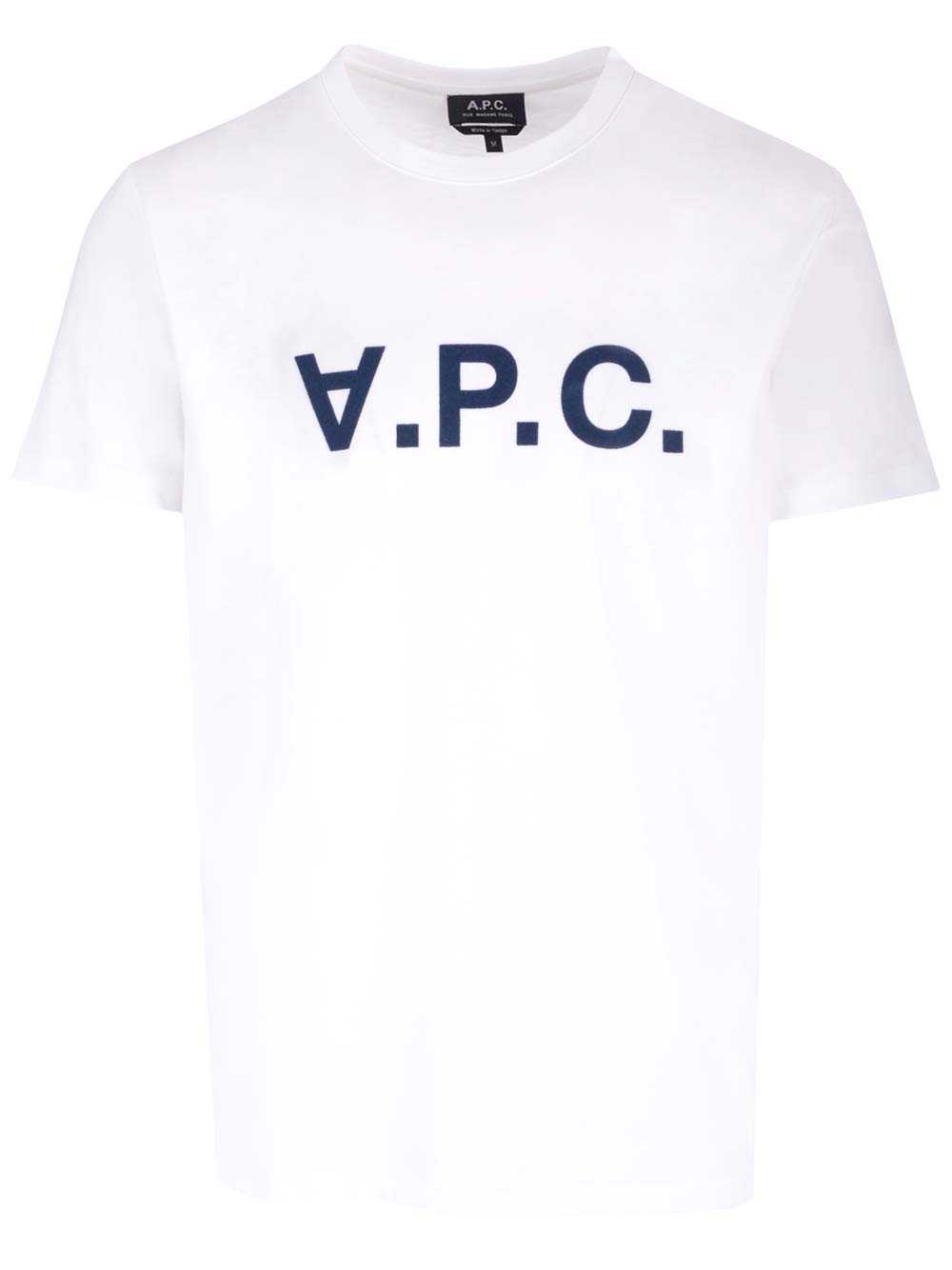 Shop Apc White Vpc T-shirt In Dark Navy