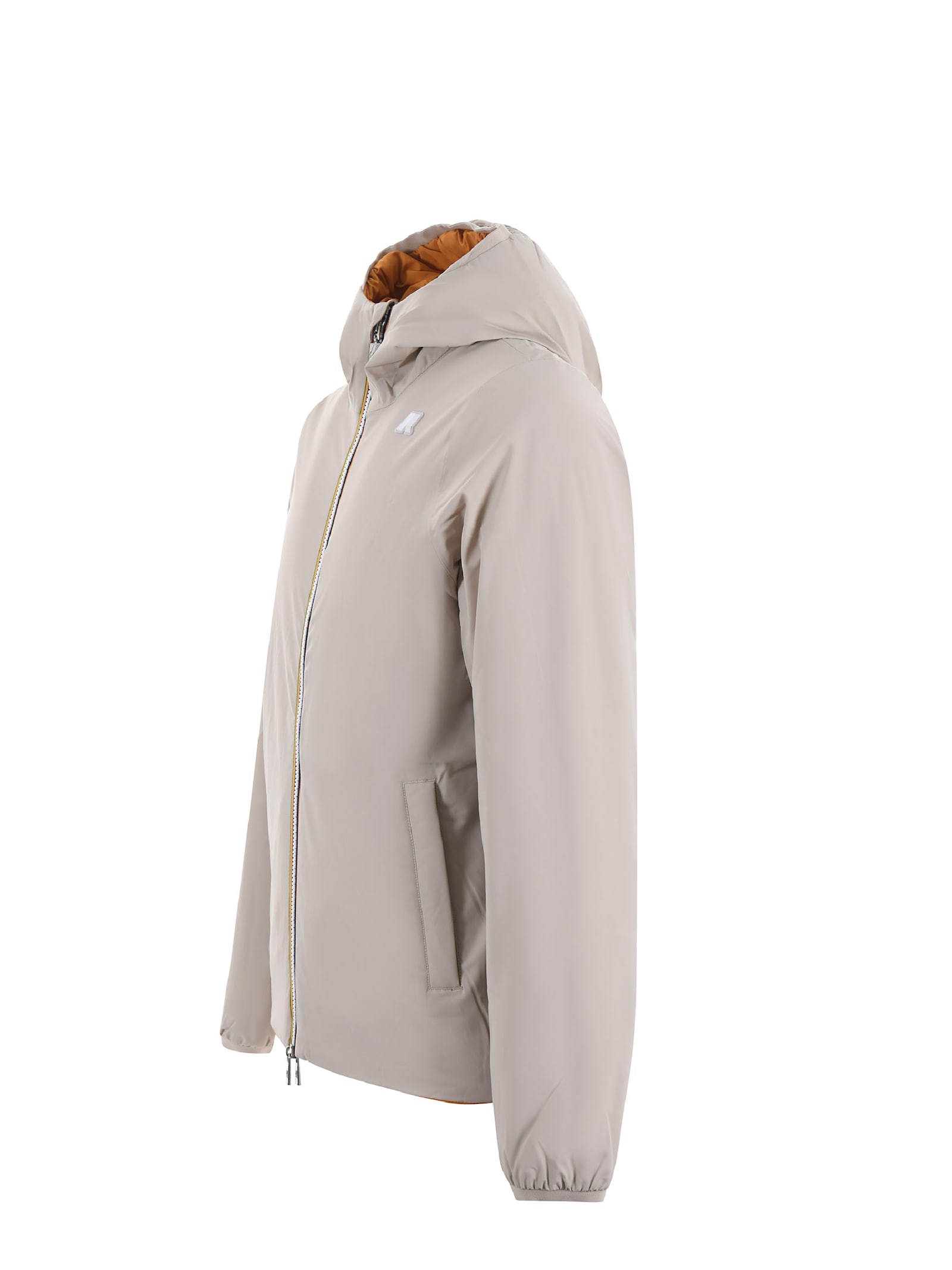 Shop K-way Reversible Jacket In Beige